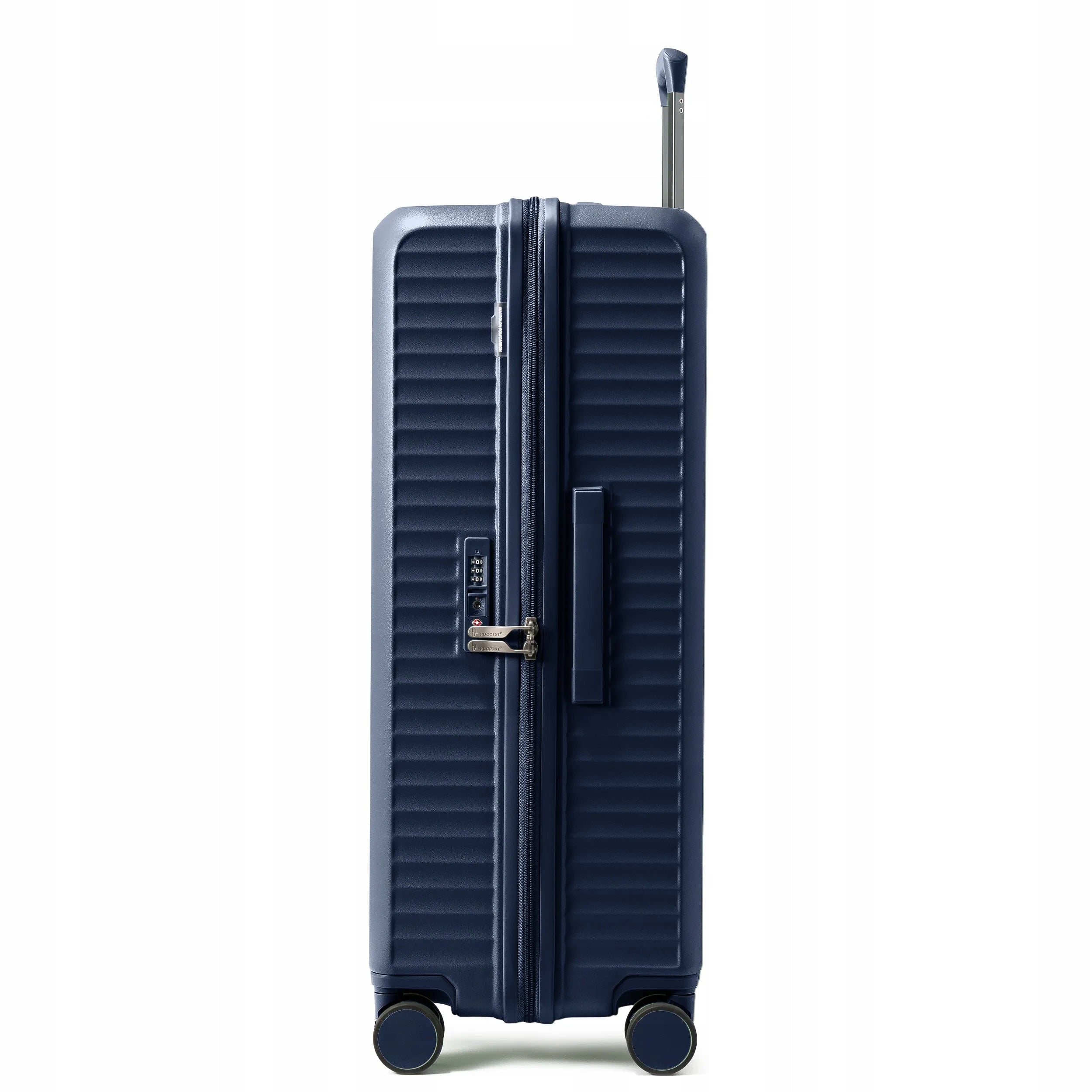 Travel Suitcase Large Polycarbonate On Four Wheels Navy Blue PC036A-7A Brand PUCCINI