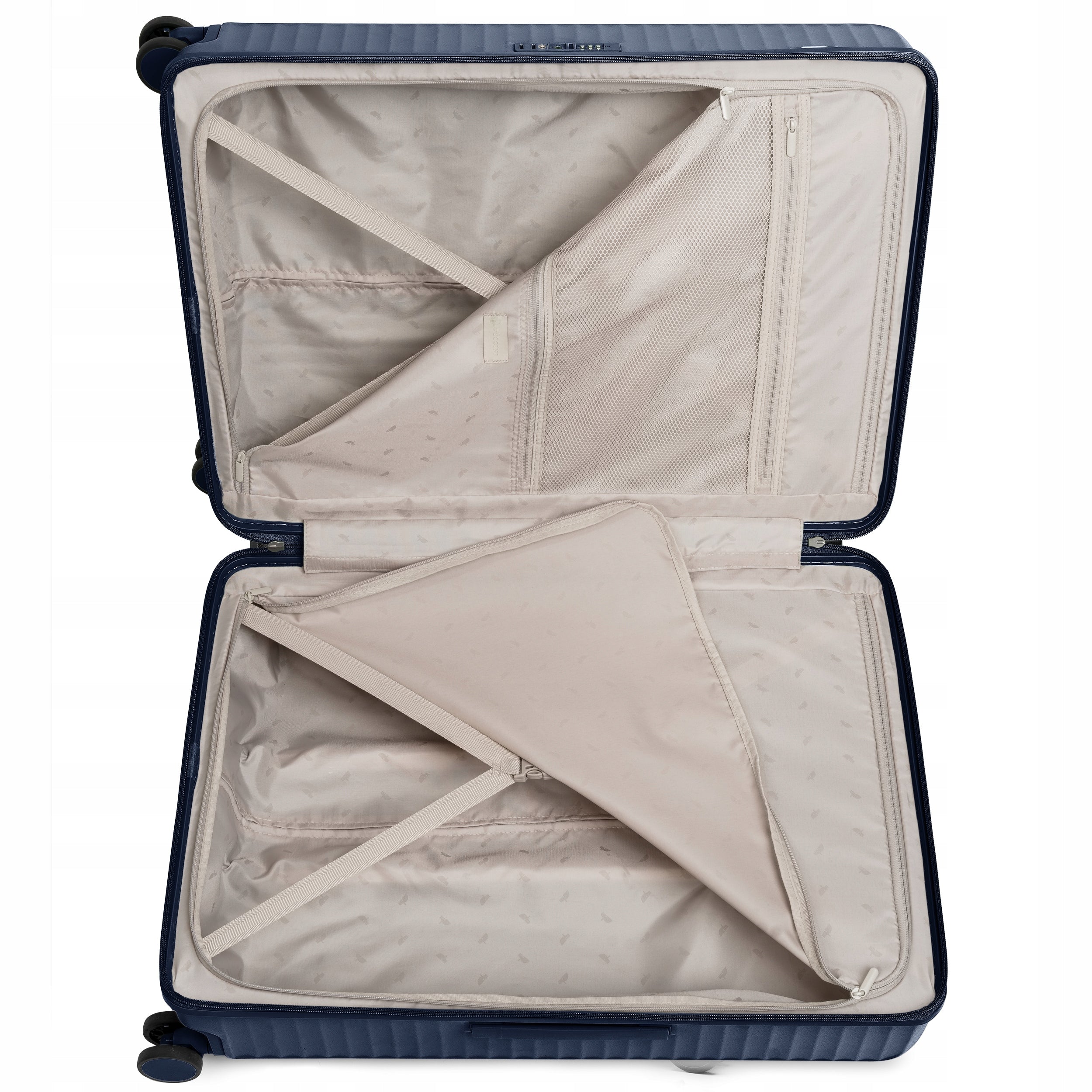 Travel Suitcase Large Polycarbonate On Four Wheels Navy Blue PC036A-7A Height 76 cm