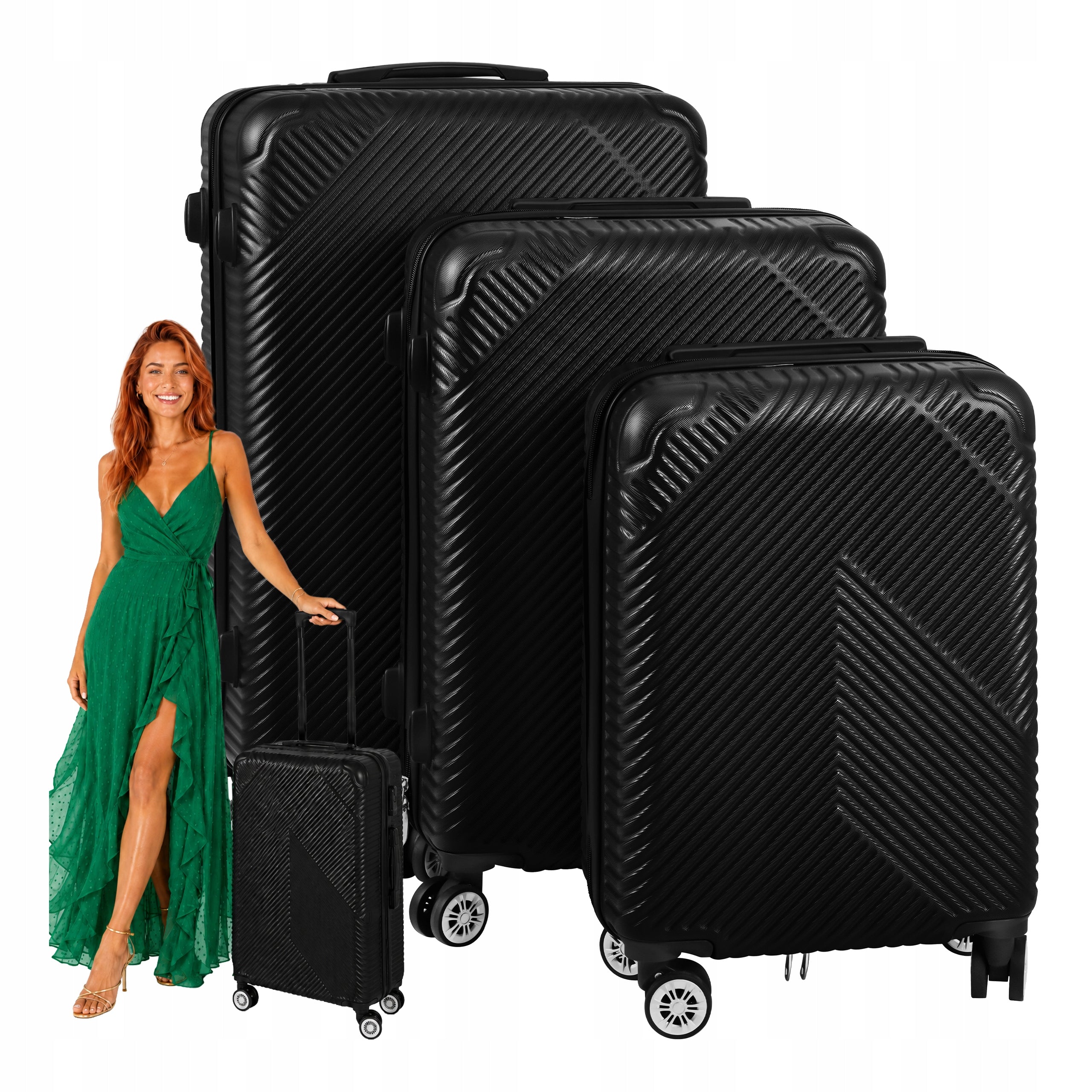 Travel Suitcase Set Large Medium Small on Wheels Suitcase Luggage
