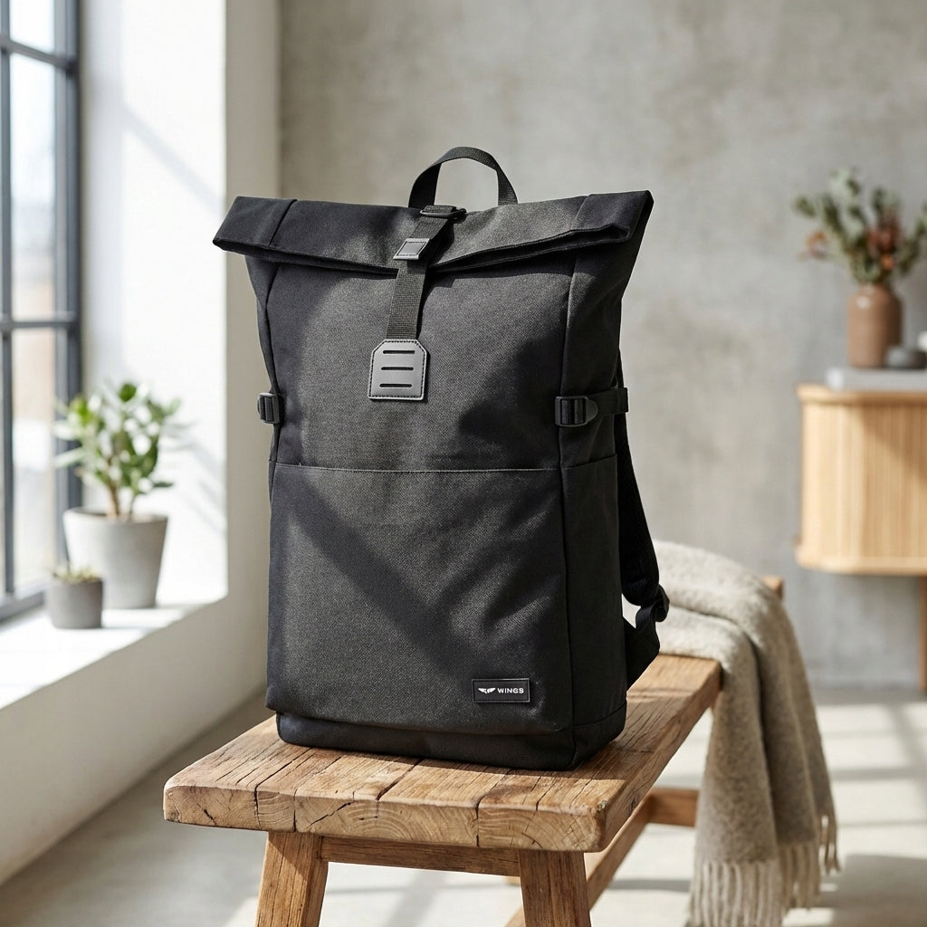 Travel backpack WINGS roll-up side pocket ventilation suitcase belt Packaging status original