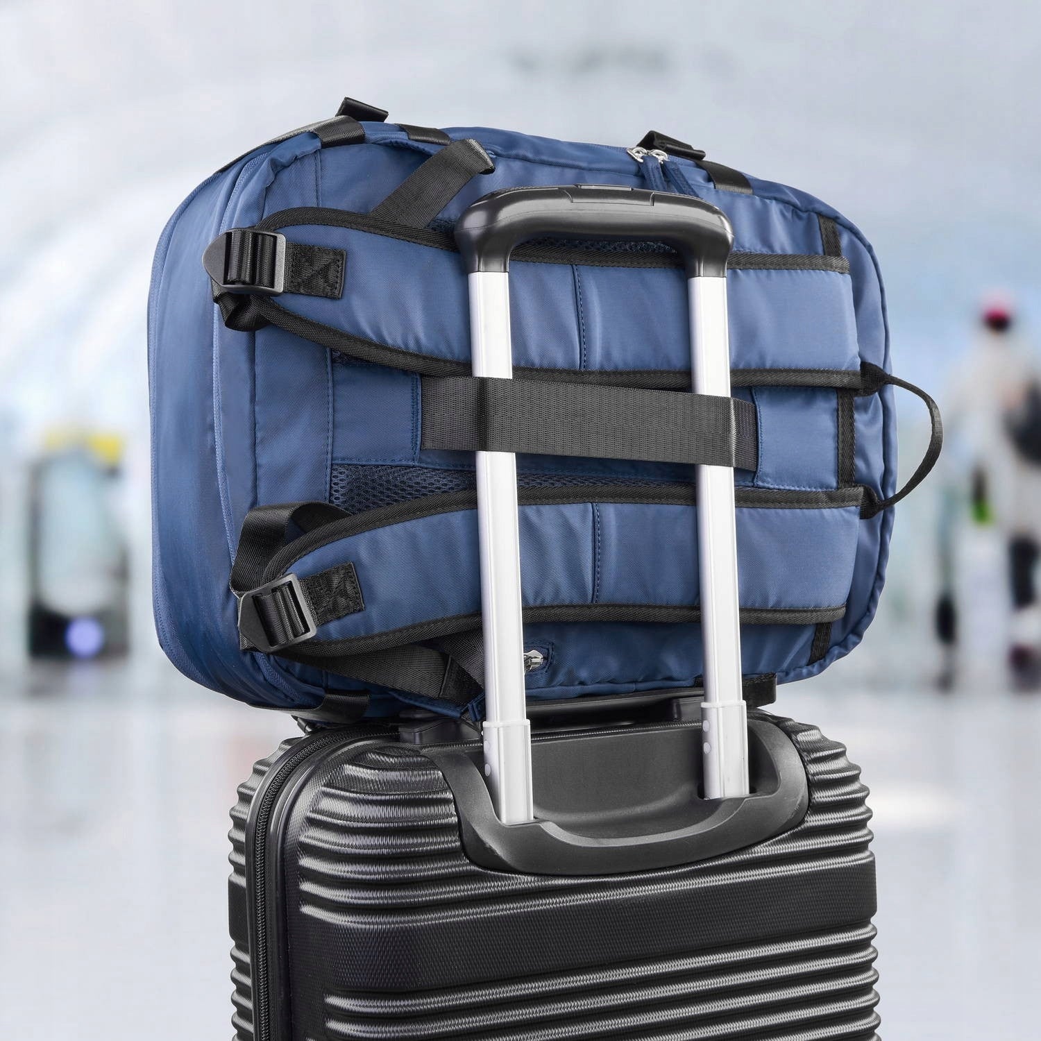 Travel backpack for airplane multifunctional navy blue roomy Paolo Peruzzi Gender unisex