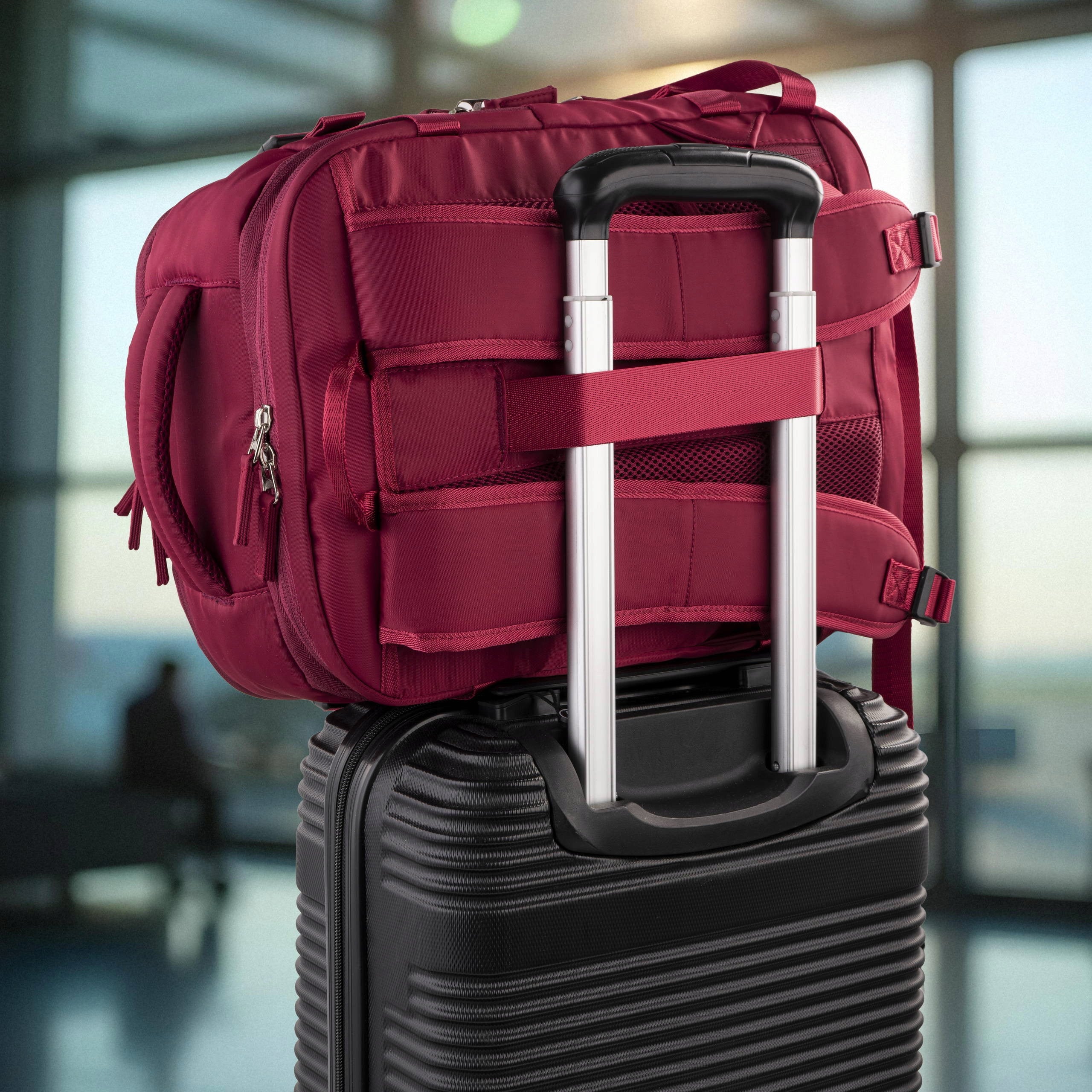 Travel backpack for airplane multifunctional roomy red Paolo Peruzzi Packaging status original