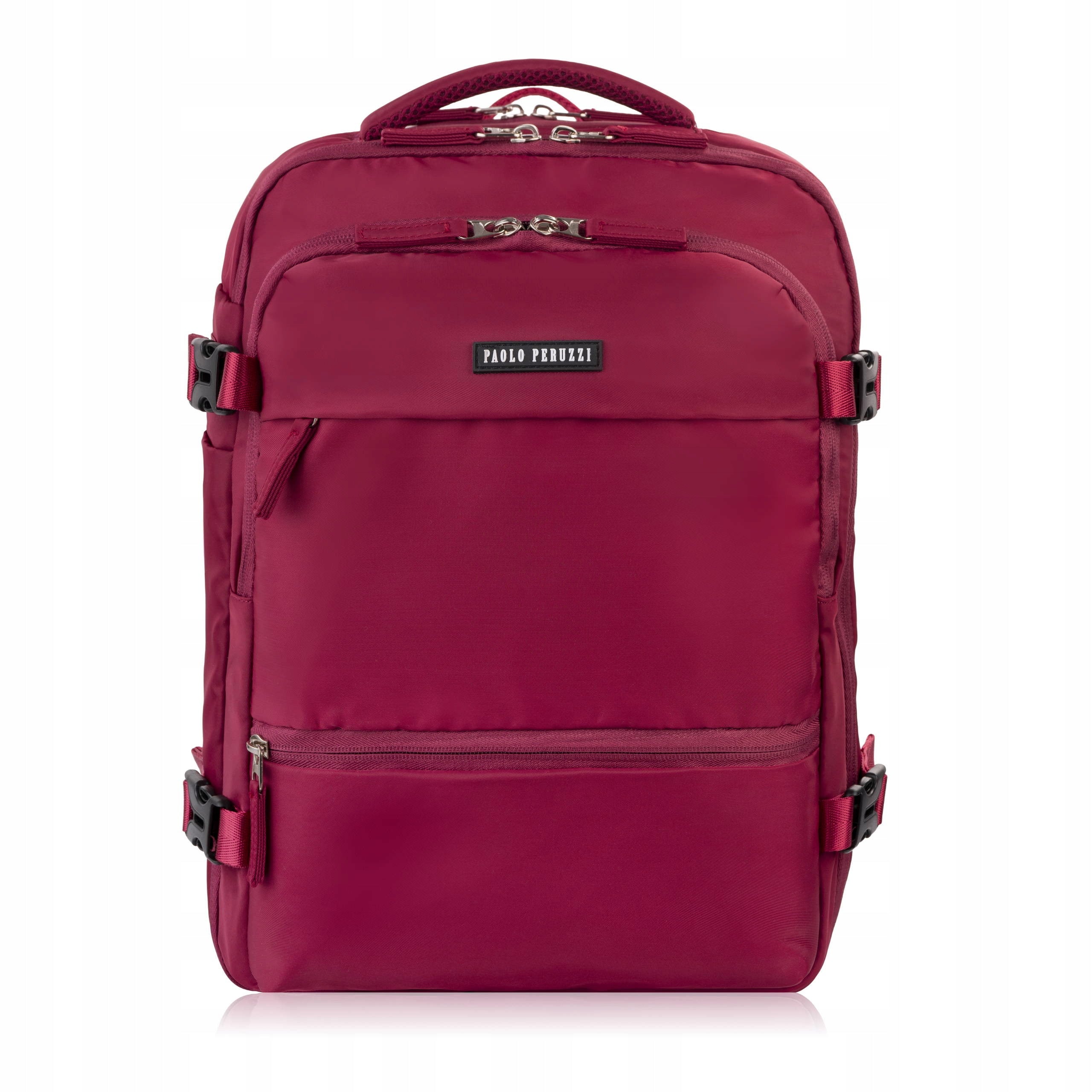Travel backpack for airplane multifunctional roomy red Paolo Peruzzi