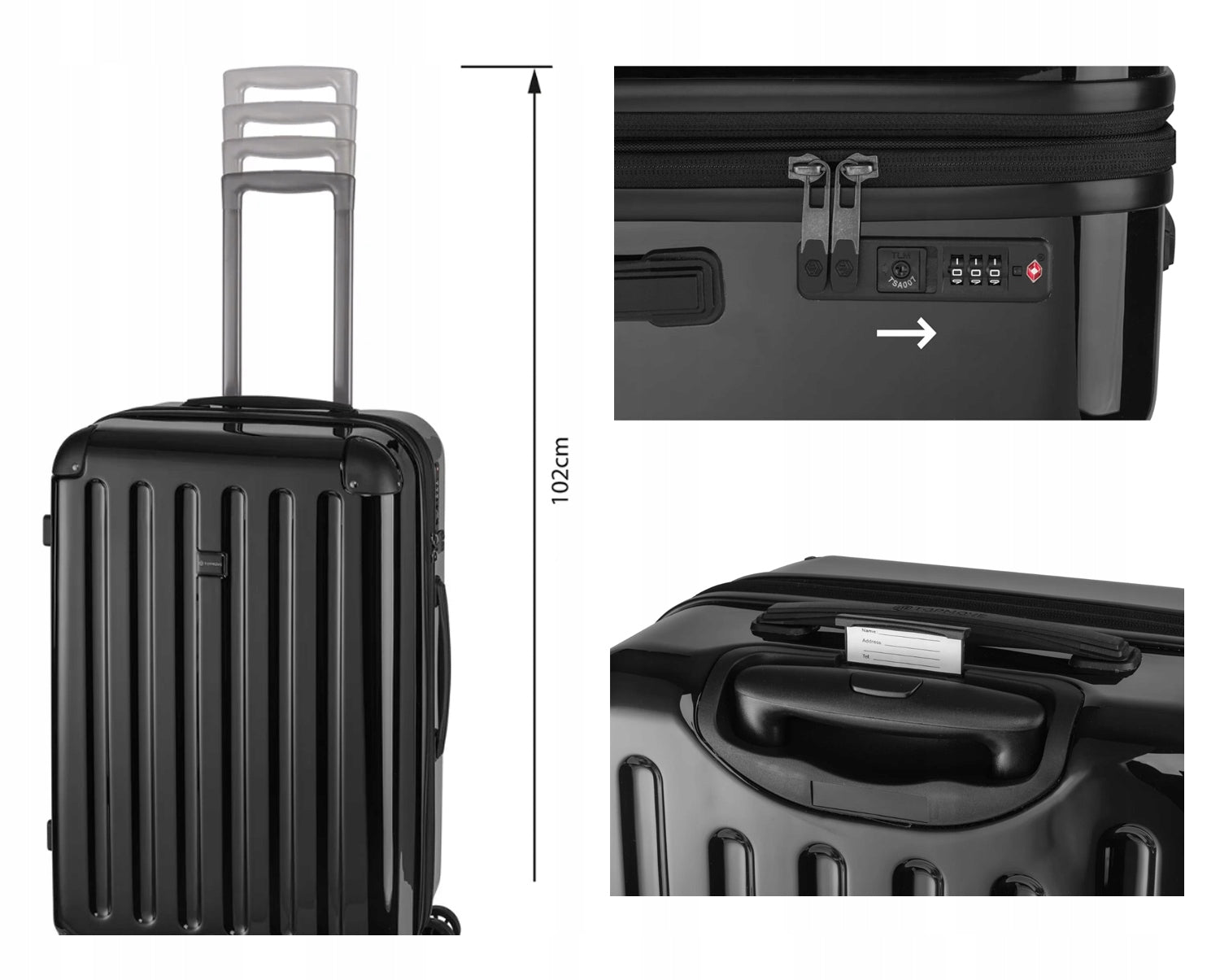 Travel case hard on wheels 63l cipher function TSID strong ABS EAN (GTIN) 4066632055920
