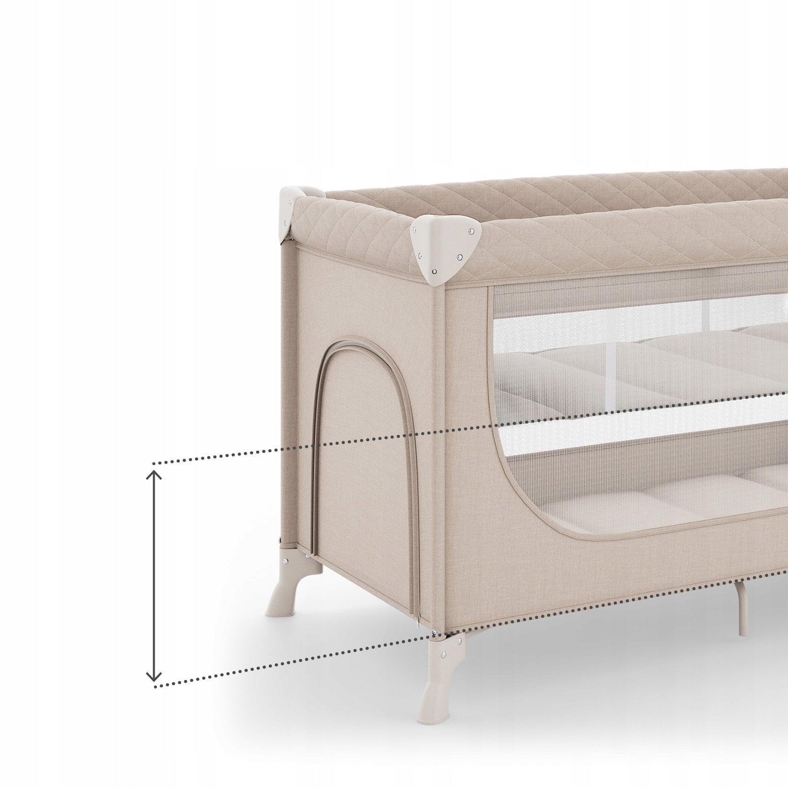 Travel cot Kinderkraft LEODY UP two-level mattress changing table Brand Kinderkraft