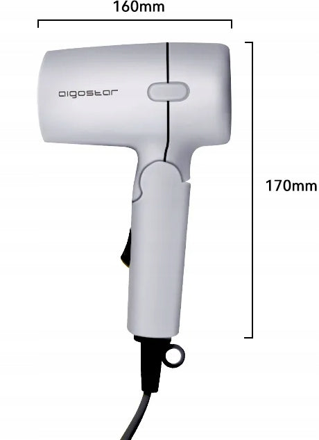 Travel hair dryer with foldable handle Brand Aigostar