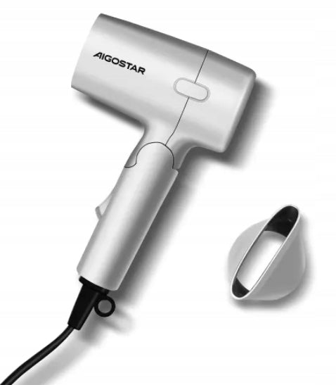 Travel hair dryer with foldable handle