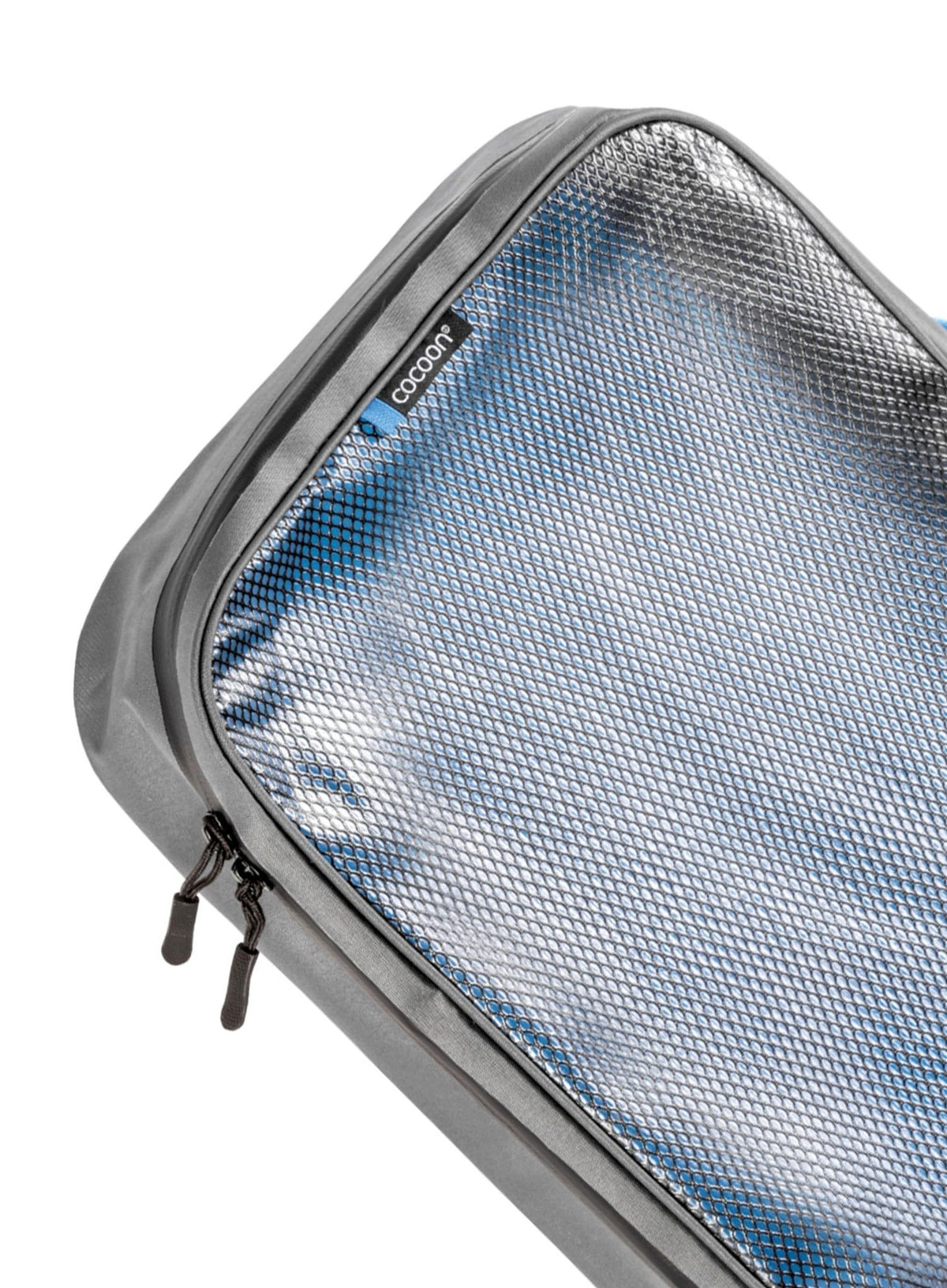 Travel organizer Cocoon Packing Cube - Laminated Net Top L - grey/blue Color gray