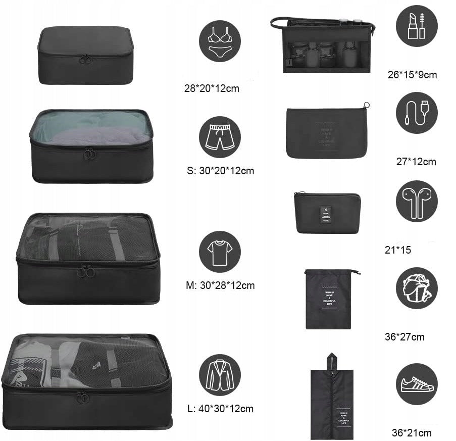 Travel organizer Osdue 12 x 40 x 30 cm black Color black