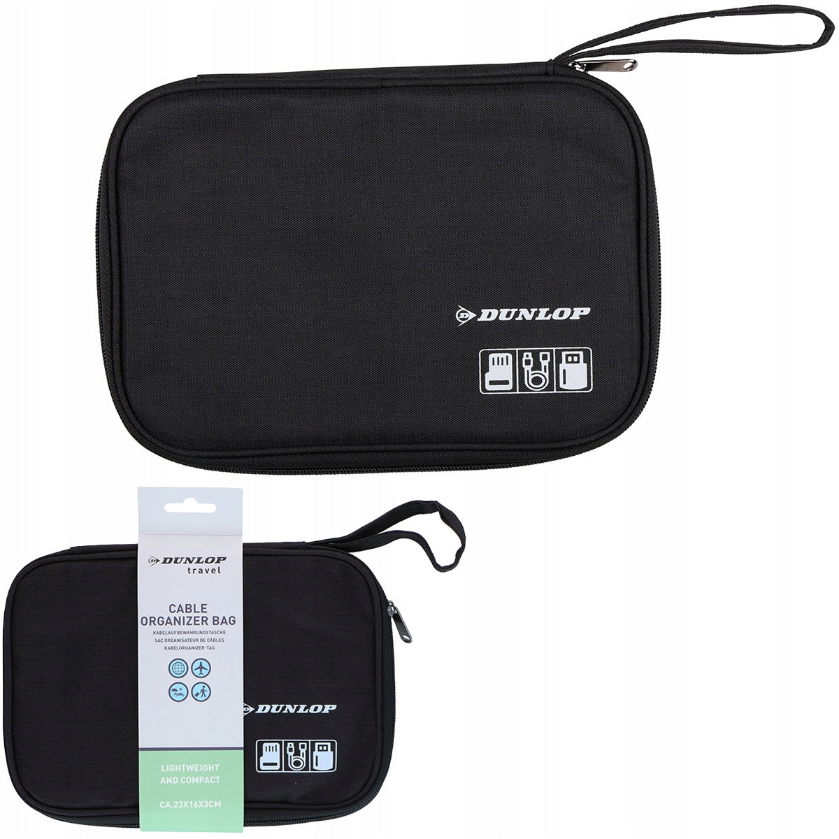 Travel organizer for cables accessories storage case Dunlop