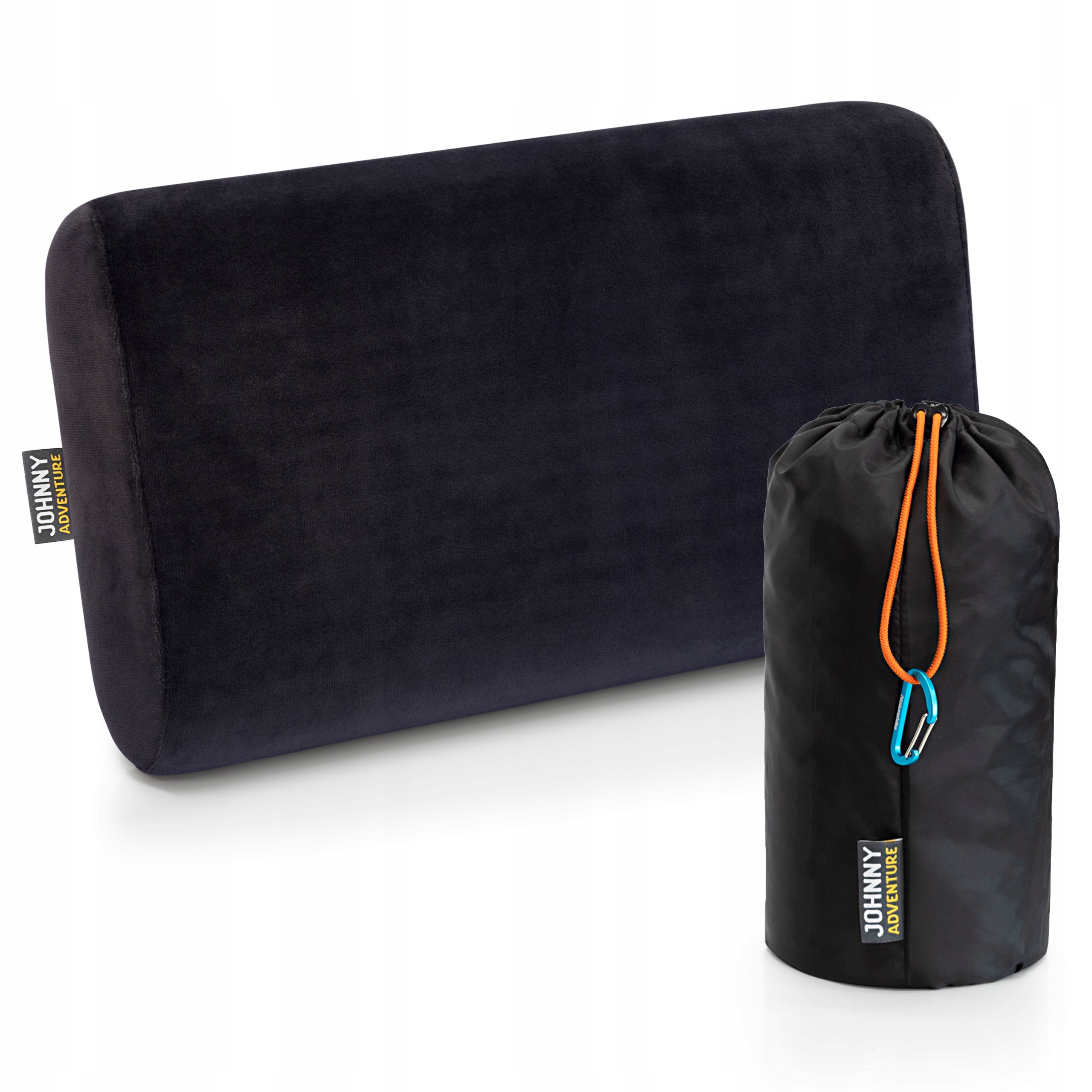 Travel pillow, tourist memory foam JOHNNY ADVENTURE BLACK +bag
