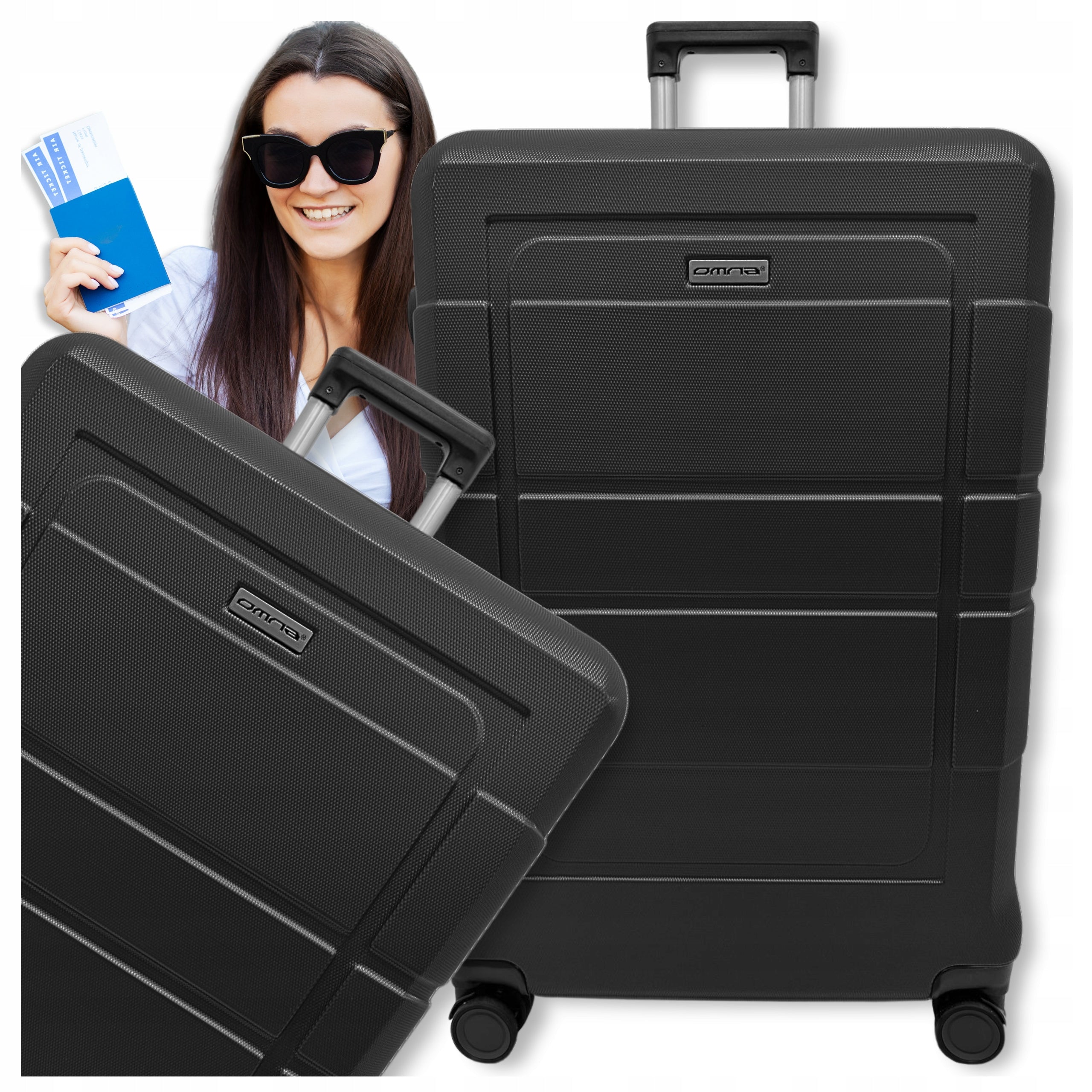 Travel suitcase large on wheels XXL ABS suitcases bag trunk wheels 94L