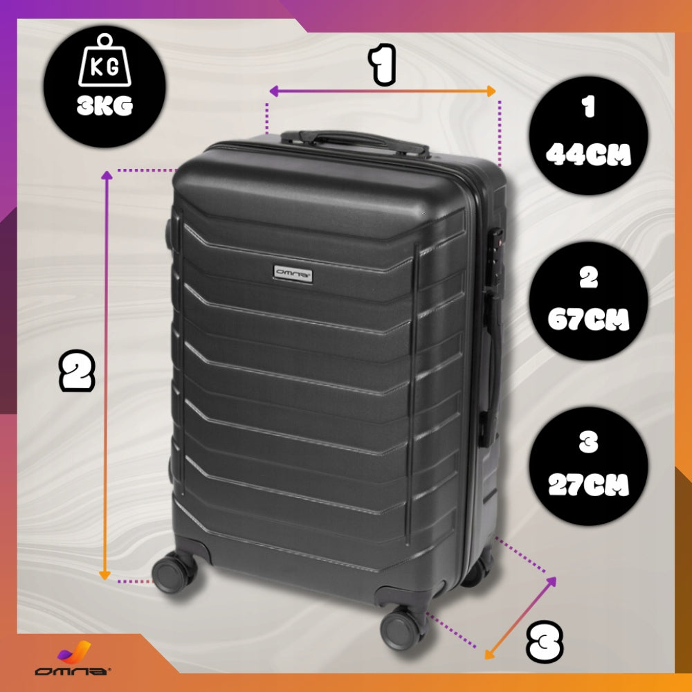 Travel suitcase on wheels medium XL polycarbonate case for children 63L Brand Omna
