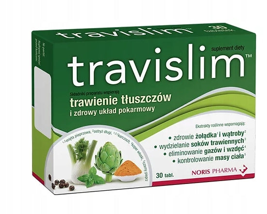 Travislim digestion of artichoke fats peppermint 30 tablets