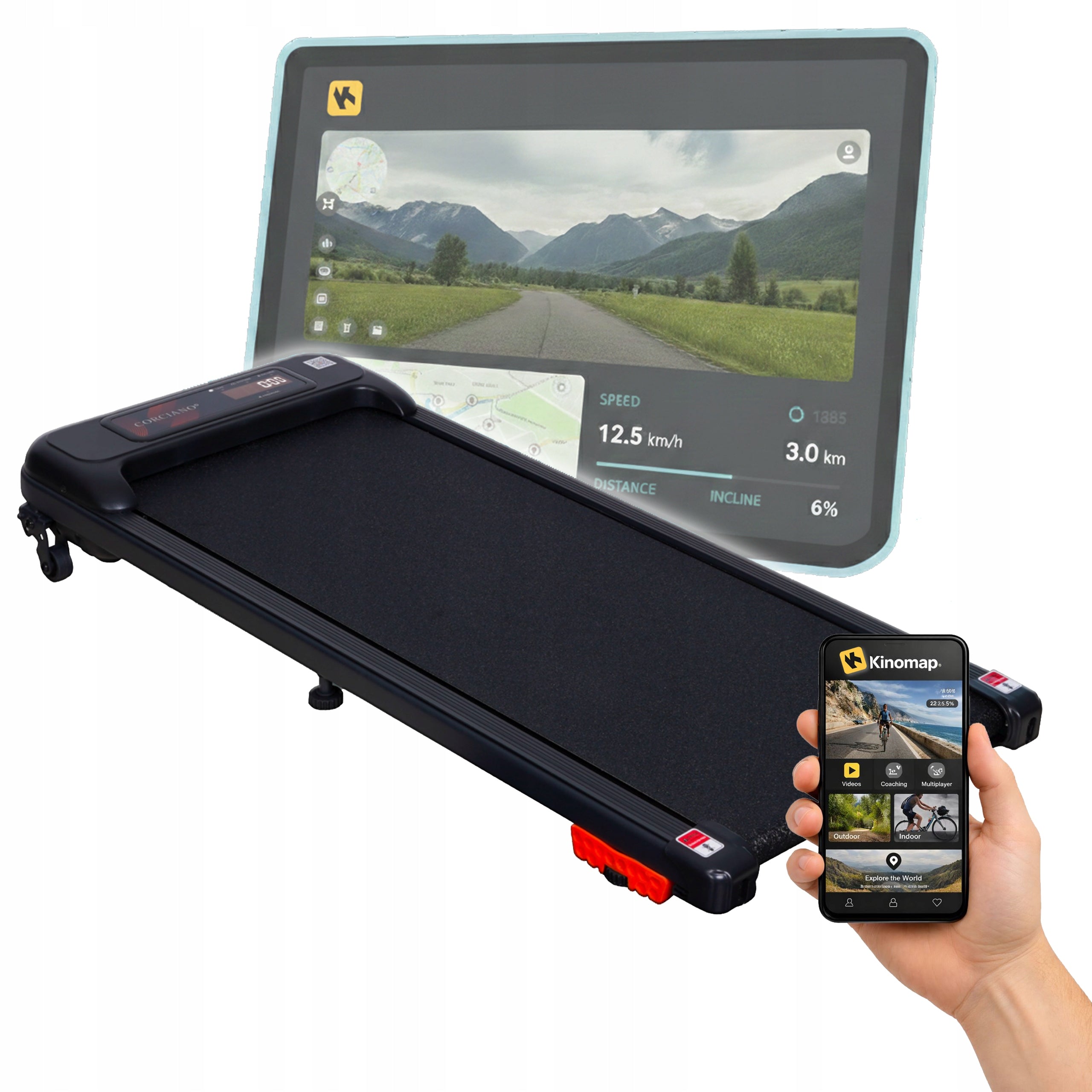 Treadmill Electric Home Tavo Corciano Walkingpad under bed 120kg 3HP