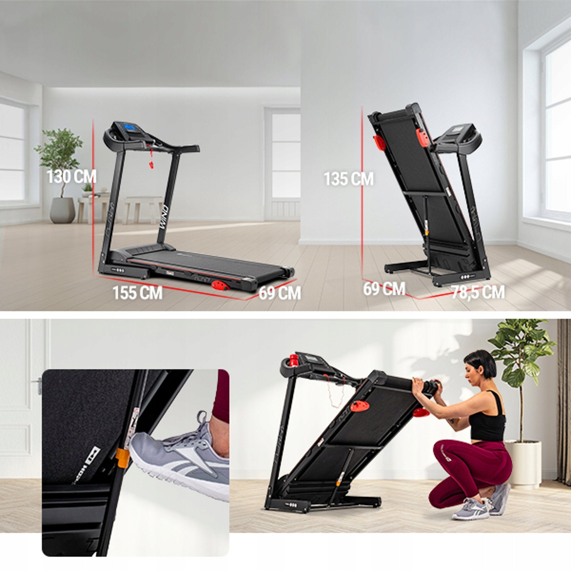 Treadmill Folding Electric Home Slope Angle Adjustment 2KM to 150kg Kind electric