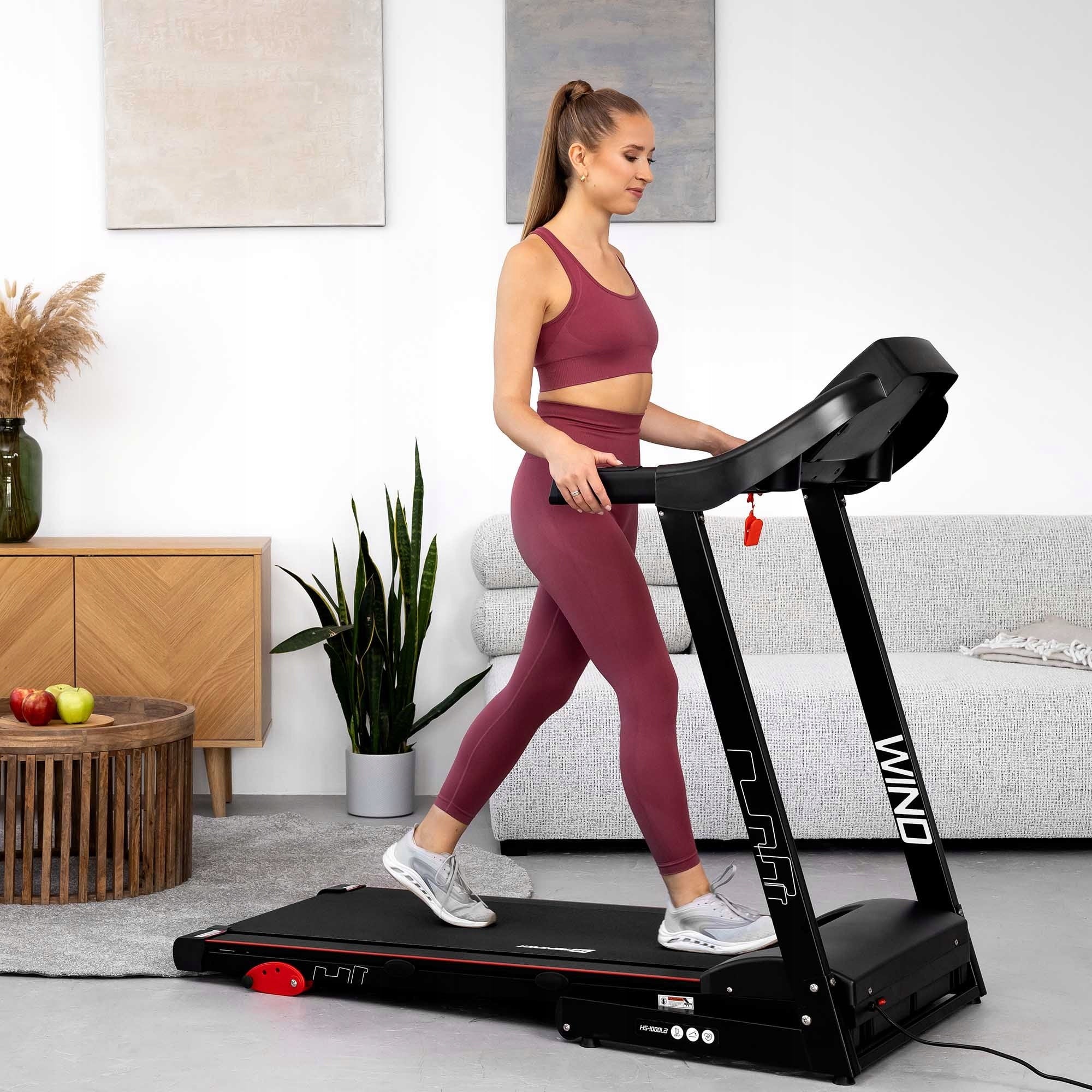 Treadmill Folding Electric Home Slope Angle Adjustment 2KM to 150kg Measurements training duration distance speed pulse burned calories fat