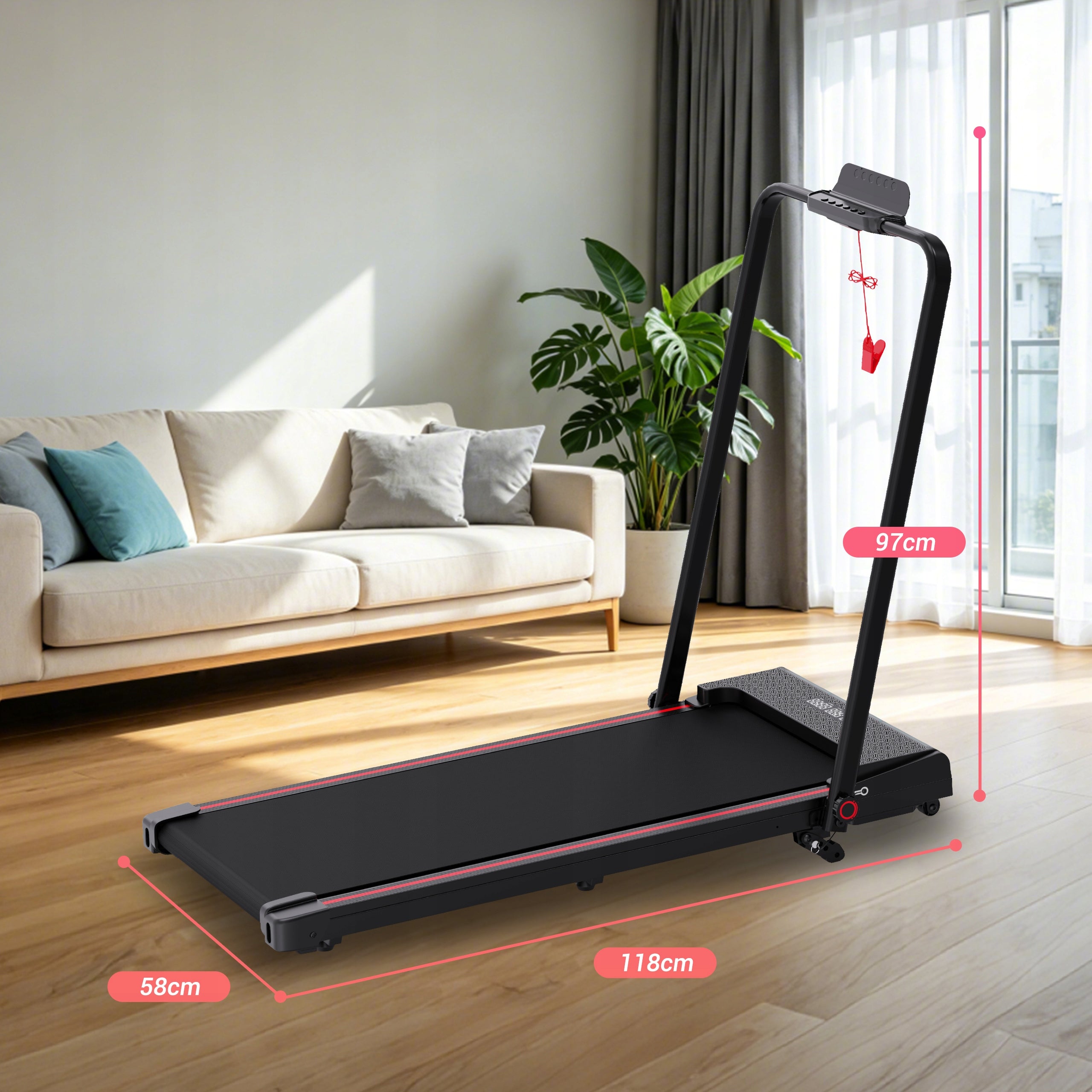 Treadmill Folding Home Electric Flat Under Bed 1-12km/h 3 Gradient Armrest Manufacturer code FANPAO