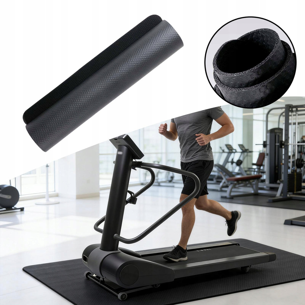 Treadmill Mat Gym Mat for Training Benches Dumbbell Racks 150cmx75cm