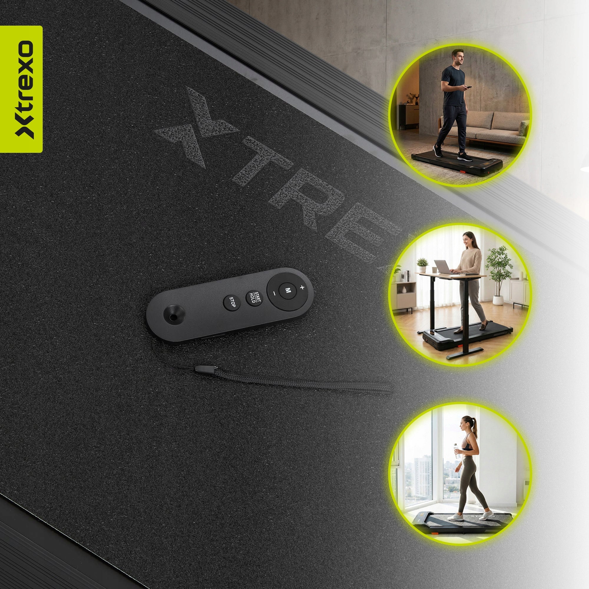 Treadmill XTREXO Walking Pad W80 black OS QUIET 1-6 KM/H LIGHT 18 KG Kind electric