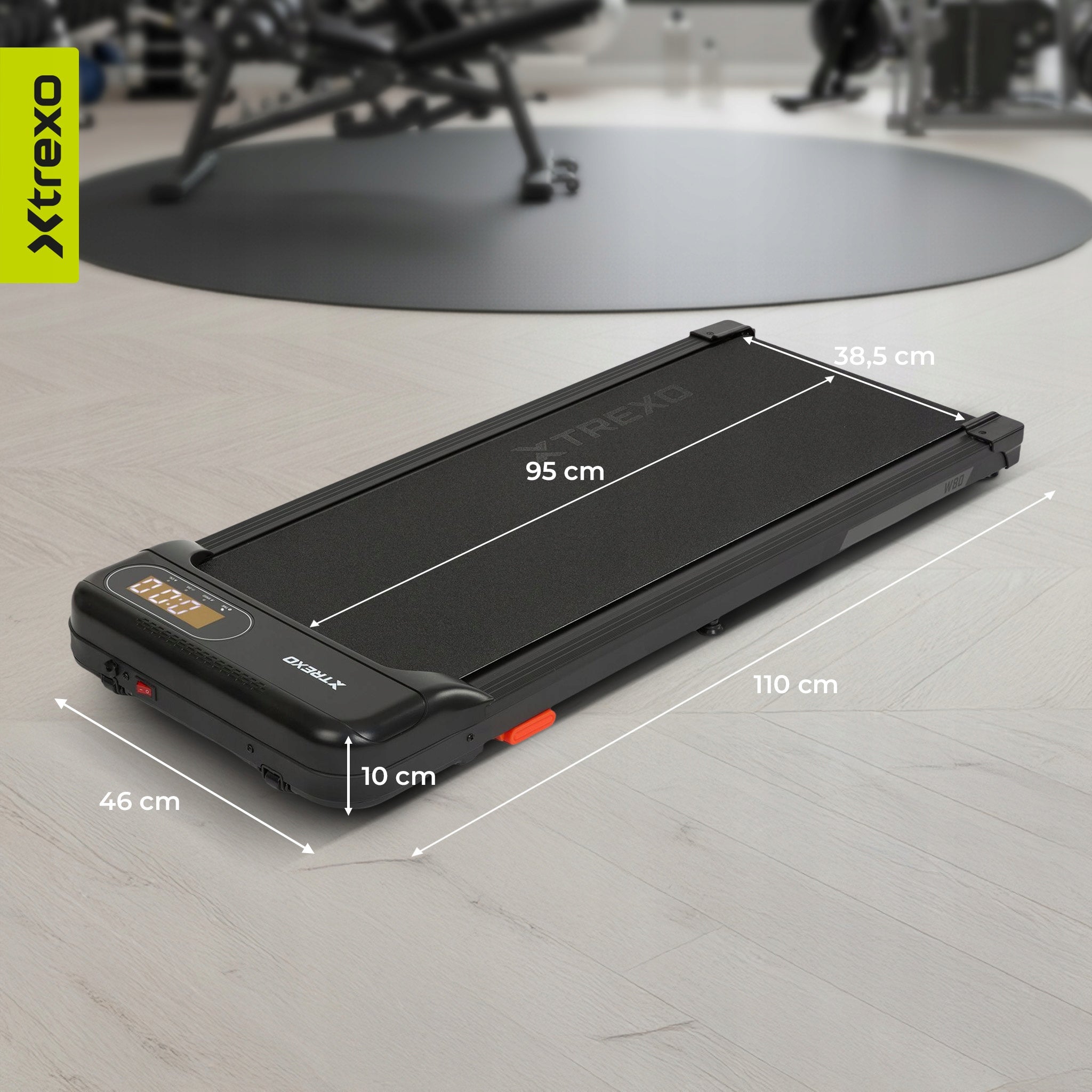 Treadmill XTREXO Walking Pad W80 black OS QUIET 1-6 KM/H LIGHT 18 KG Manufacturer code TXO-B5Y066-SV