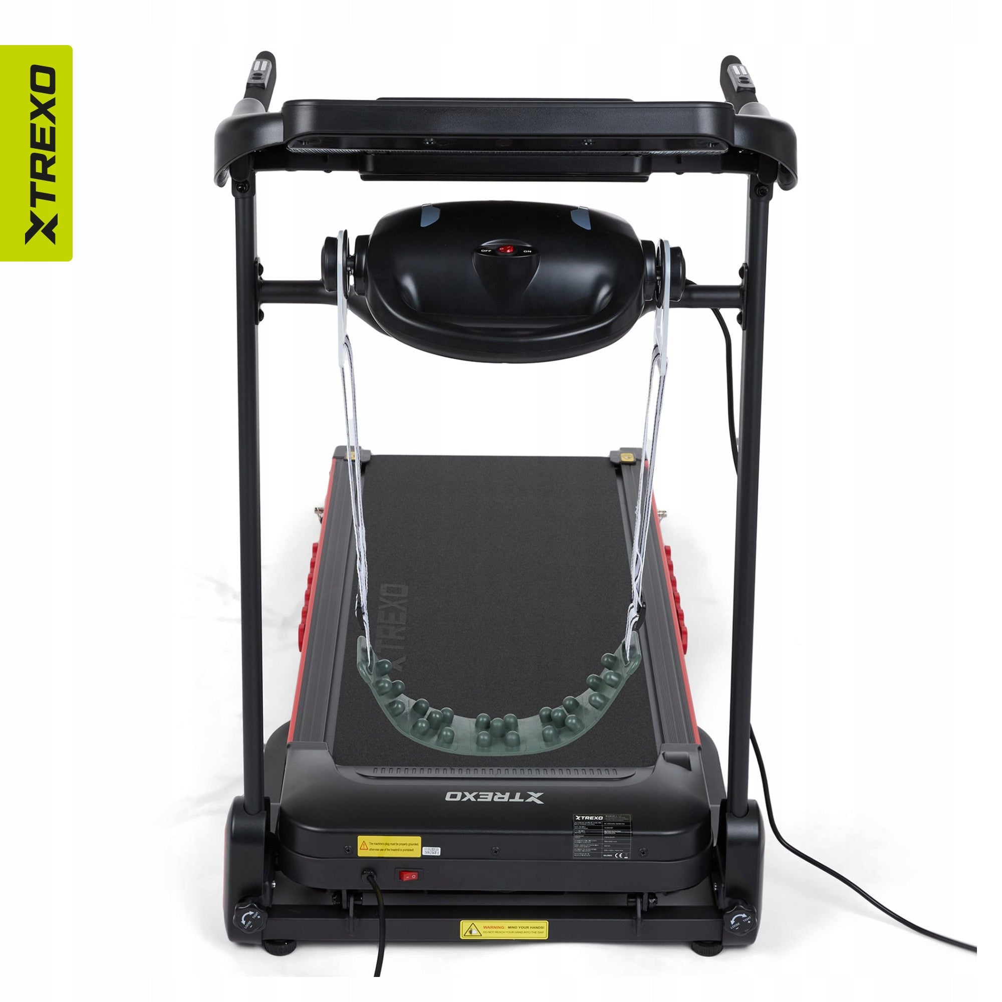 Treadmill XTREXO X110+ with massager black TILT ANGLE ADJUSTMENT 1-14 KM/H Measurements training duration distance speed pulse burned calories
