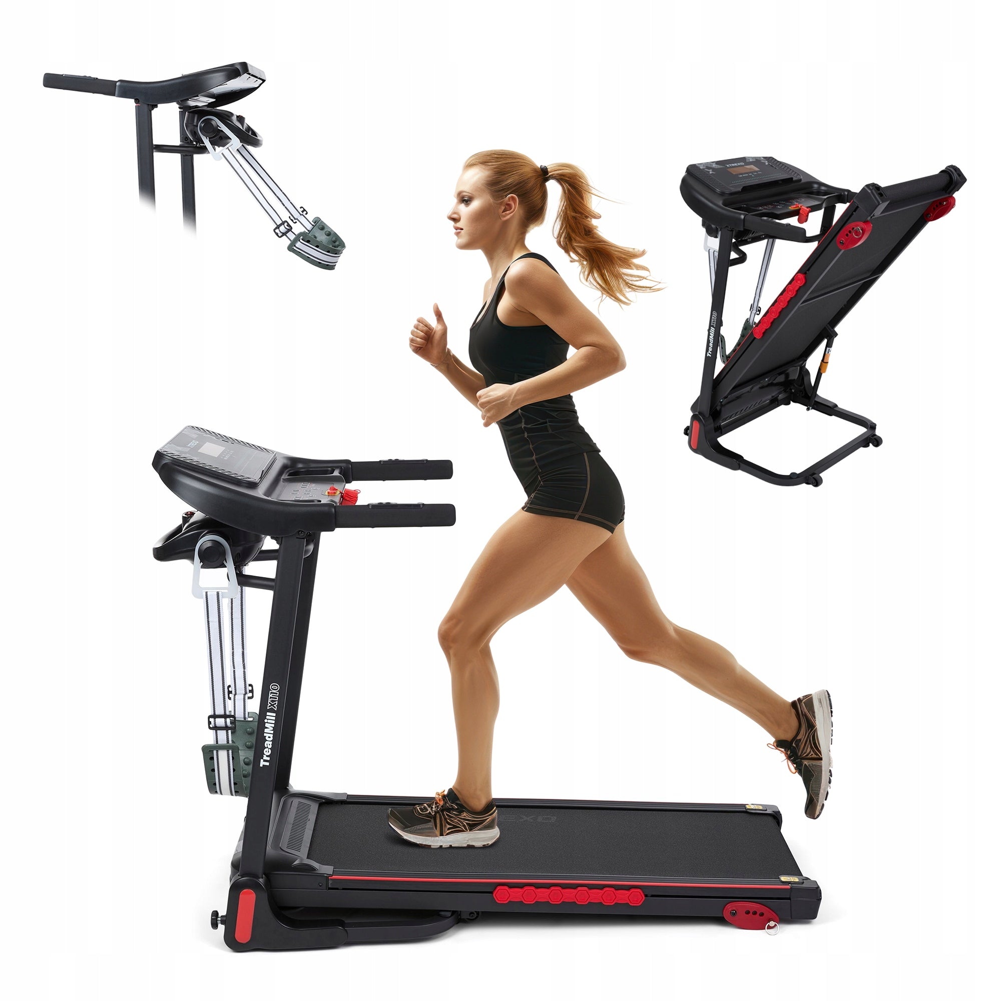 Treadmill XTREXO X110+ with massager black TILT ANGLE ADJUSTMENT 1-14 KM/H
