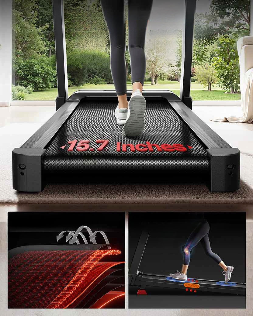Treadmill with 15% inclination, triple cushioning Brand no brand