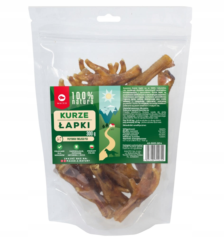 Treat for Dog Chicken Paws MACED Natural Dog Teether Treat 300g