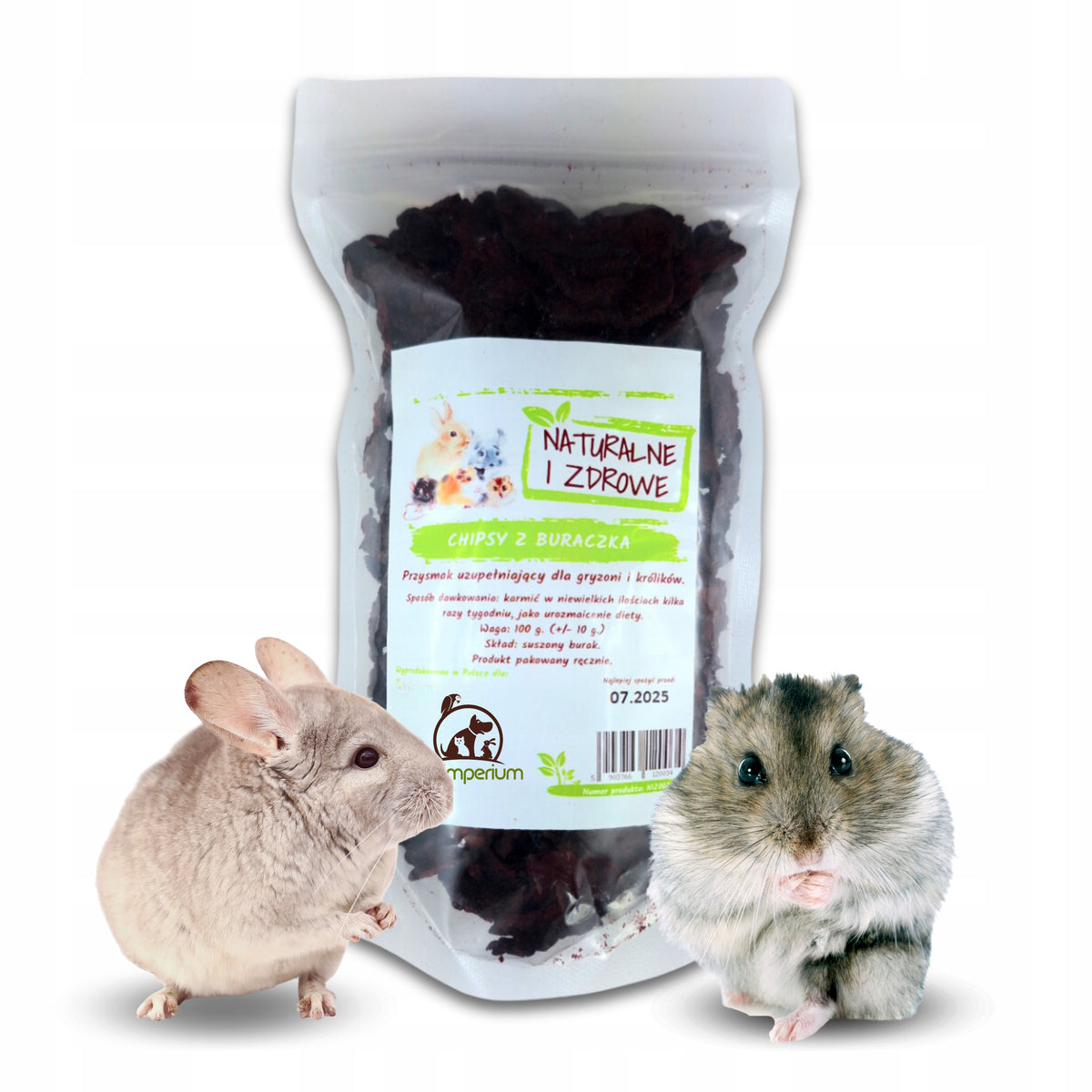Treat for Rodent Rabbits Natural and Healthy Beet Chips 100 g