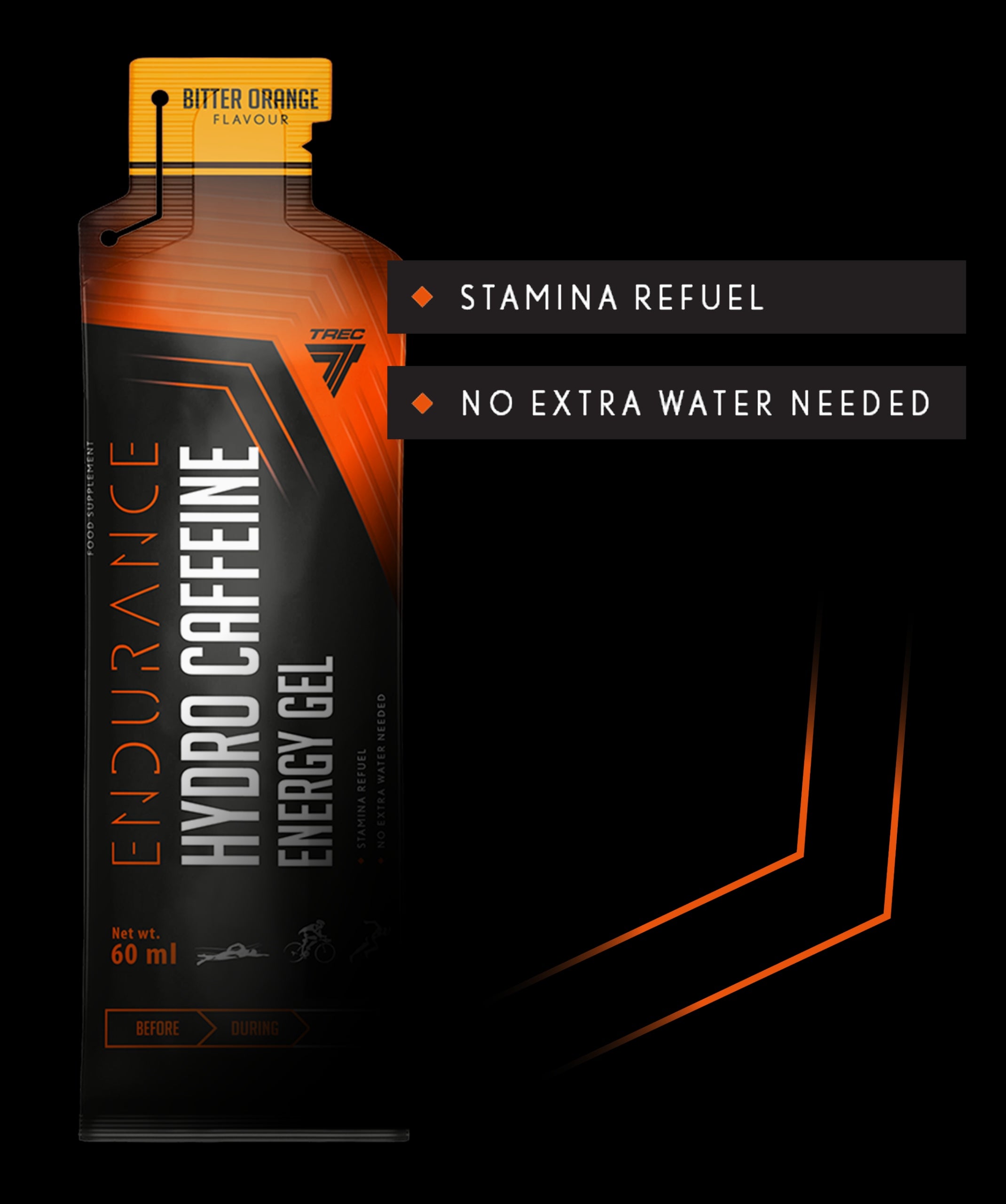 Trec Endurance Hydro Caffeine Energy Gel 60ml Manufacturer code ENERGETYK Z KOFEINĄ I SODEM W ŻELU