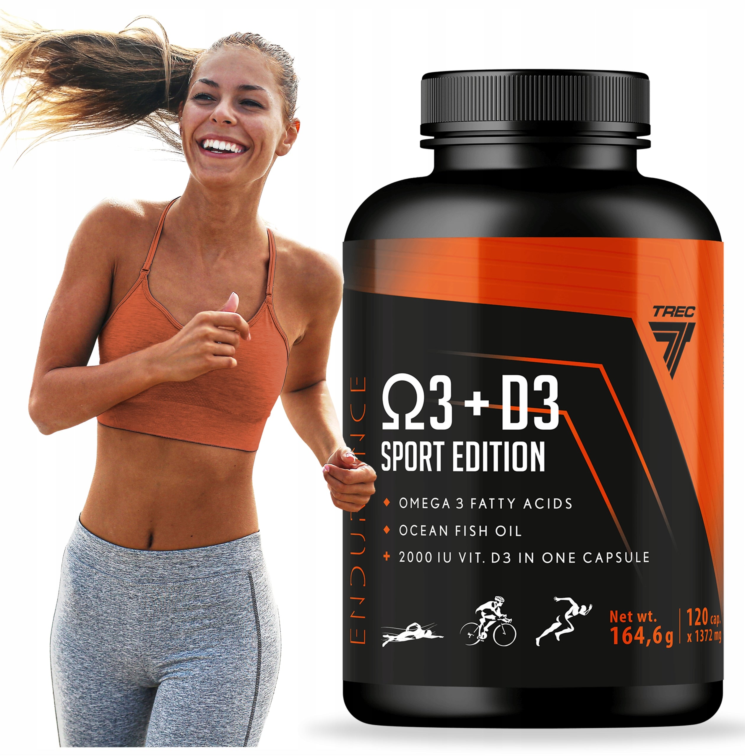 Trec Endurance OMEGA 3 + VITAMIN D3 120 caps. omega-3 acids IMMUNITY
