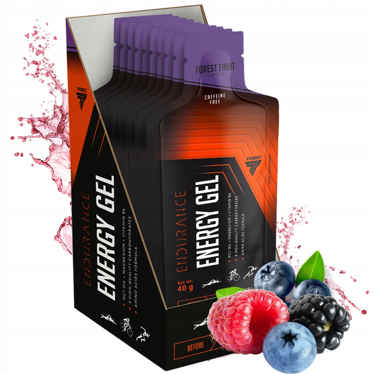 Trec Energy Gel Endurance Forest Fruit 10x40g Energy Gels Forest Fruit Expiration date at least six months from the date of purchase