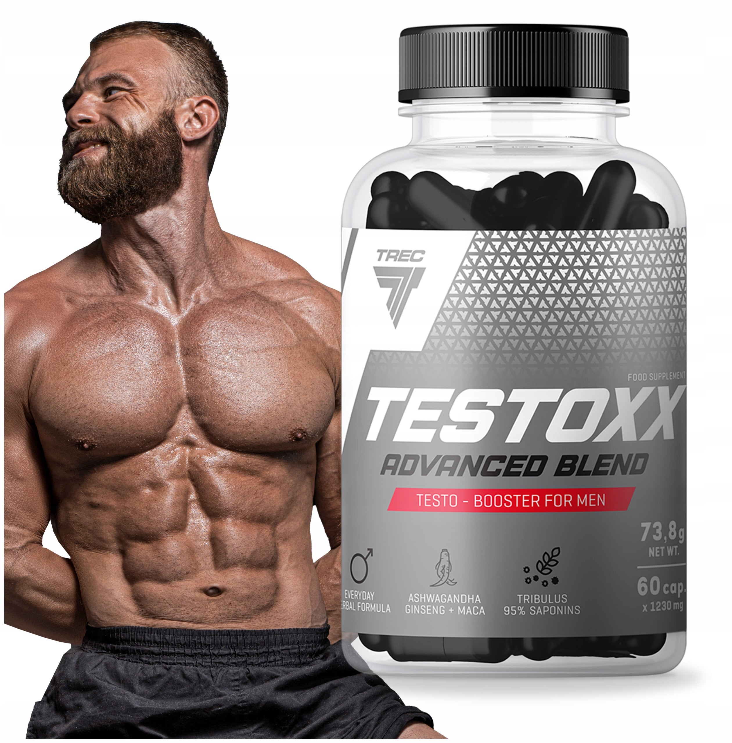 Trec Testoxx 60 kaps GINSENG TRIBULUS MACA ZINC TESTOSTERONE BOOSTER