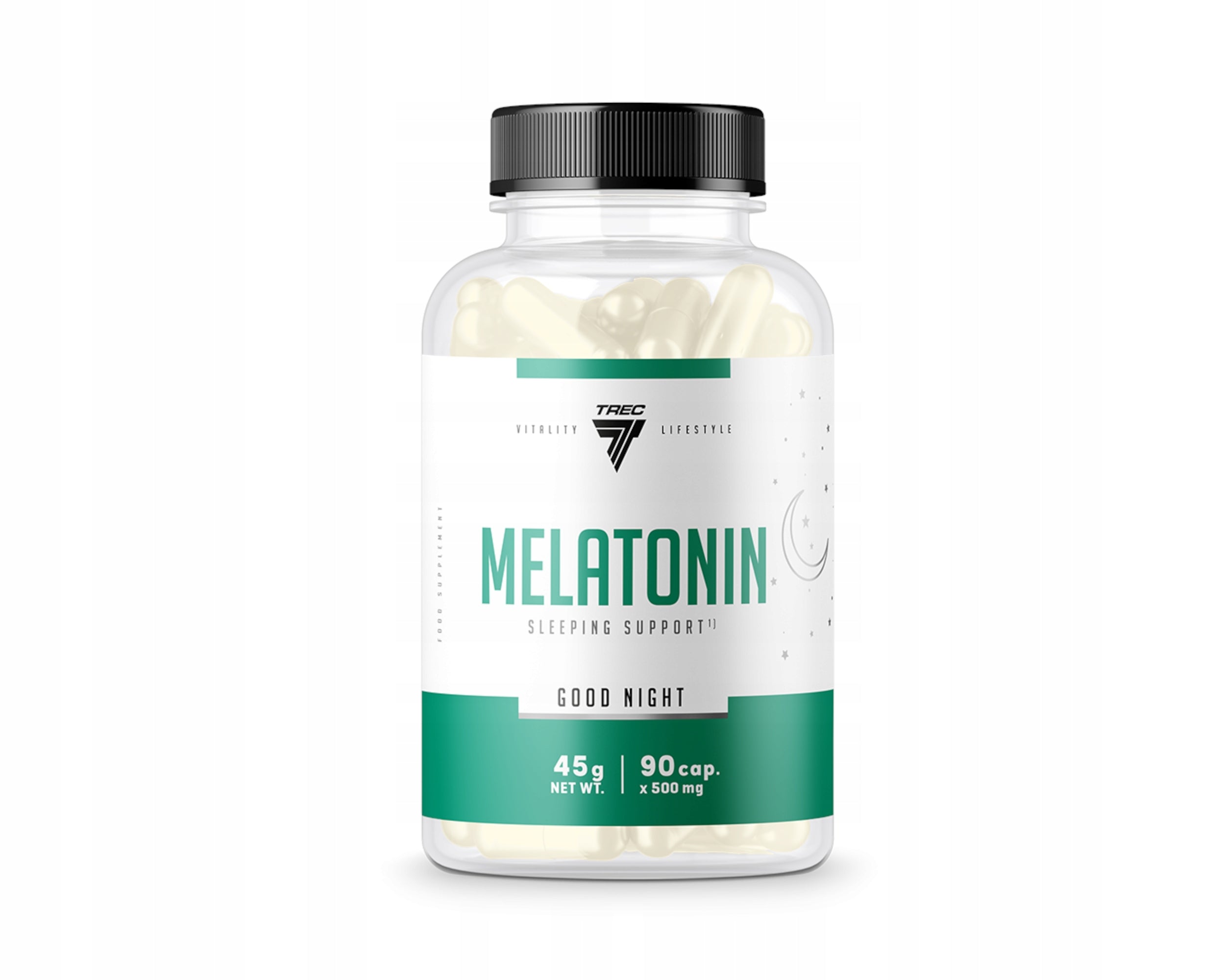 Trec Vitality Melatonin 1mg 90caps Capsules Melatonin Sleep Silence