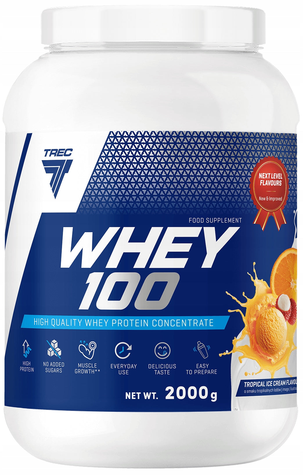 Trec Whey 100 Protein 2000g Whey Protein WPC Tropical Concentrate