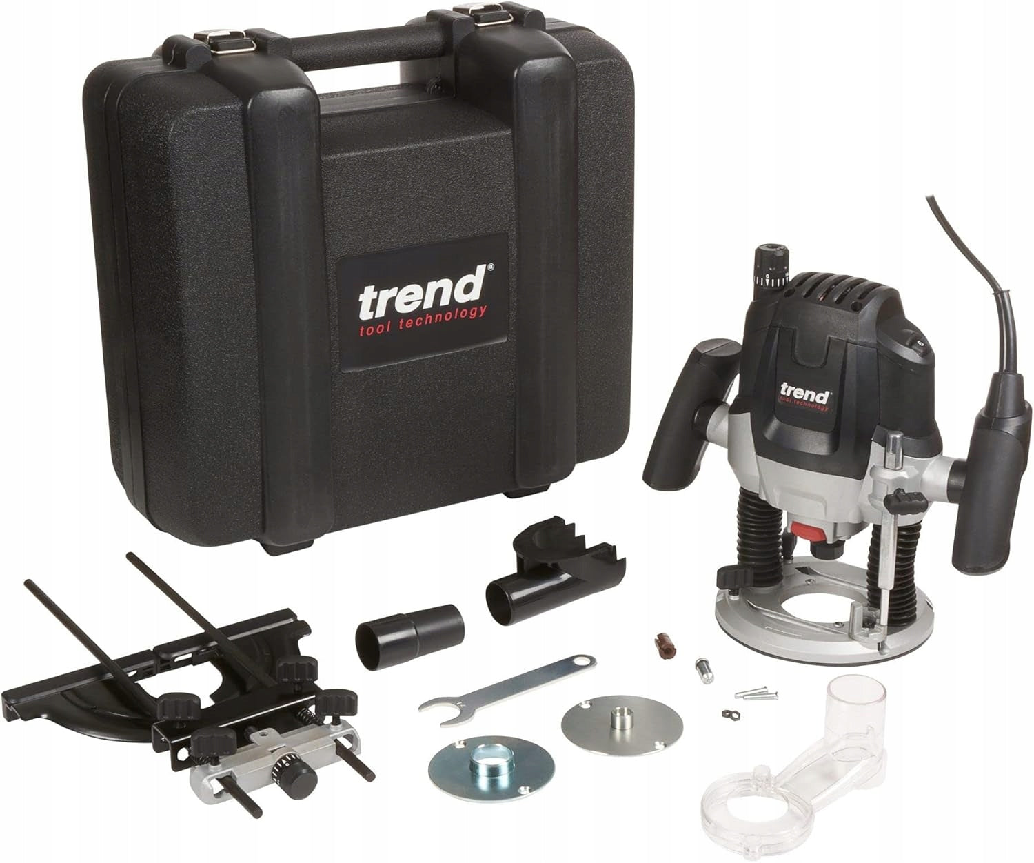Trend T7E plunge milling machine 2100W speed control 230V AC/DC with case Brand Trend