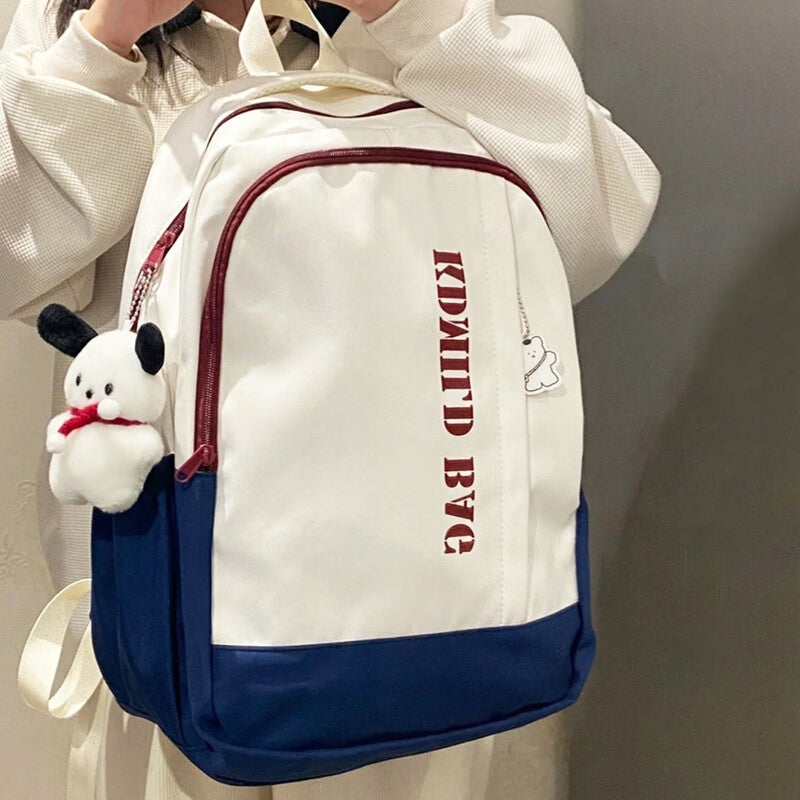 Trendy large capacity student backpack with pendant Manufacturer code JD_YQQ_12670