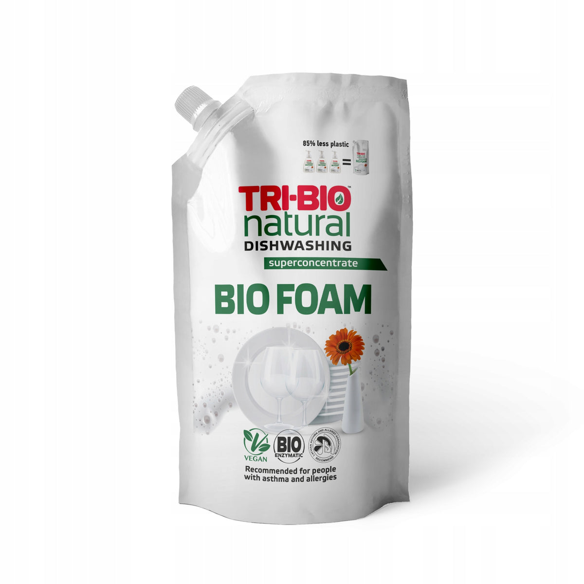 Tri-BioDishwashing foam Refill 0,9L effectiveness, convenience and delicacy
