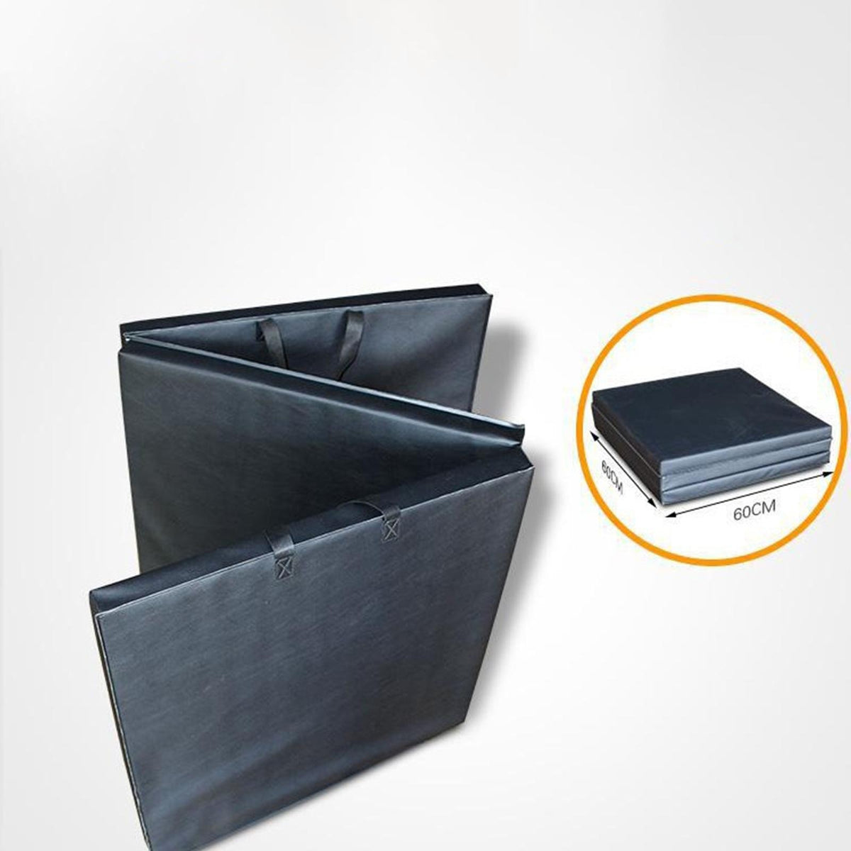Tri Fold Folding Exercise Mat Lightweight Mma Protective Flooring Black Packaging status original