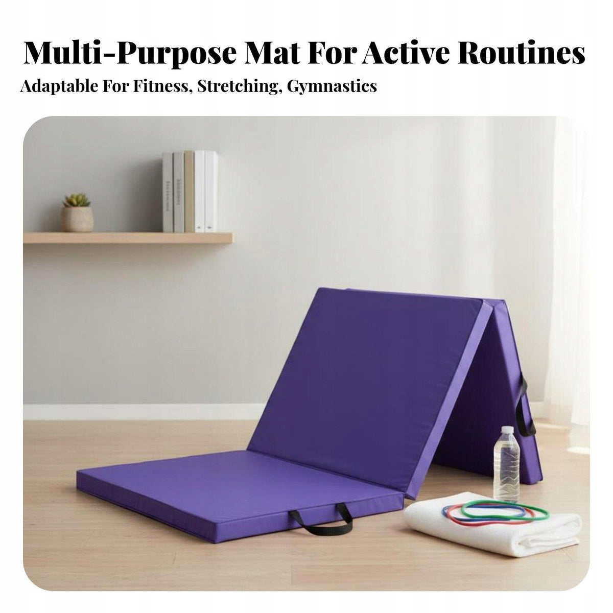 Tri Fold Tumbling Mat Foldable Design Tri Fold exercise Mat Thick Black Packaging status original