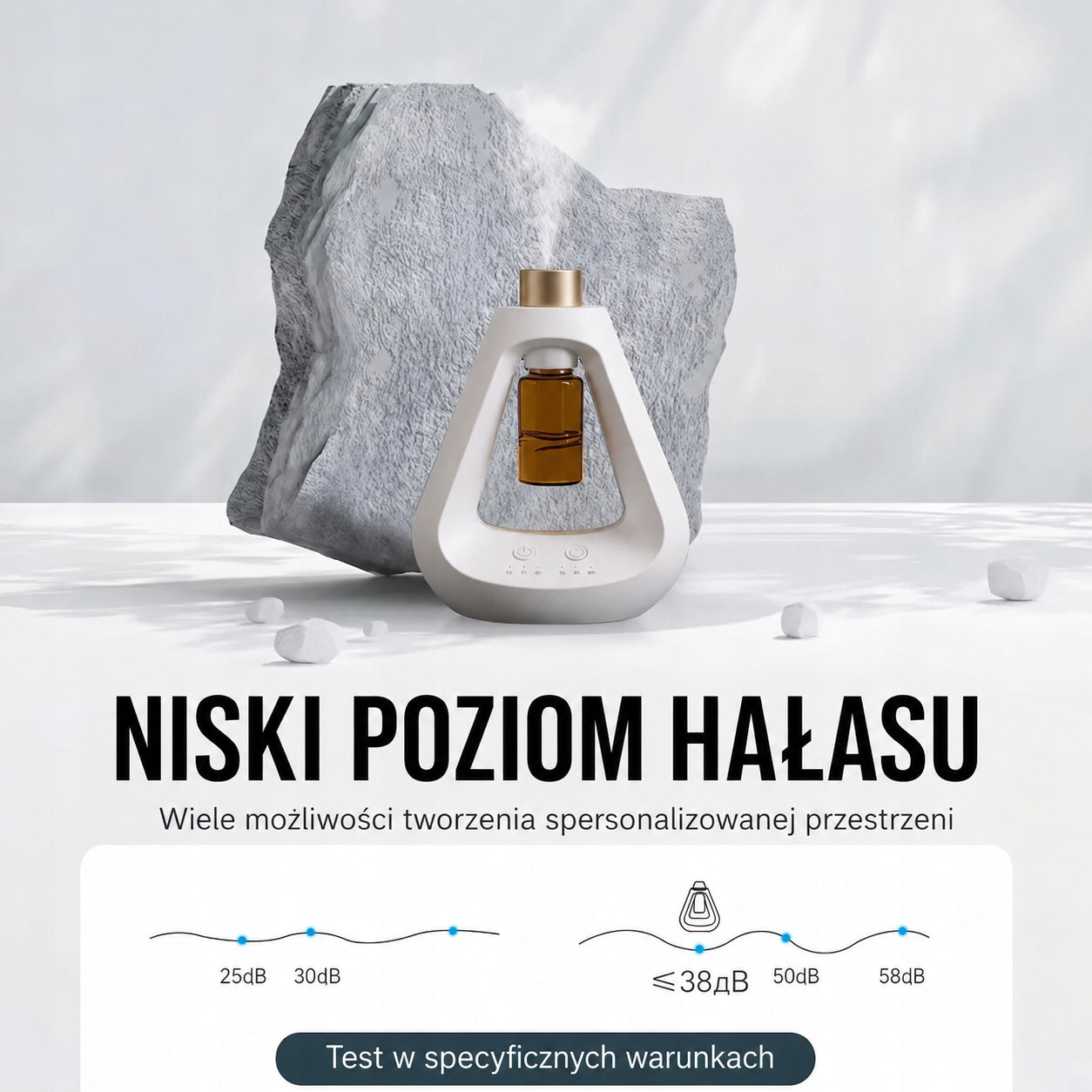 Triangle Anhydrous Essential Oil Nebulizer Diffuser with Timer White Model Nebulizator olejków