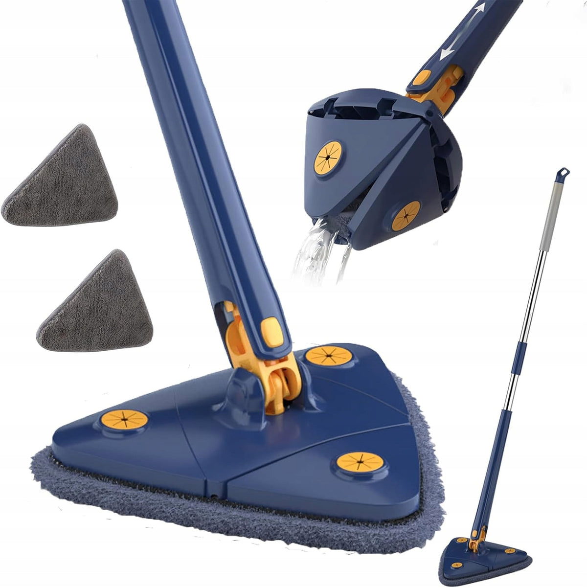 Triangle Mop Rotary 360° For Window Cleaning Window/Ceiling,TELESCOPIC MOP 130 cm