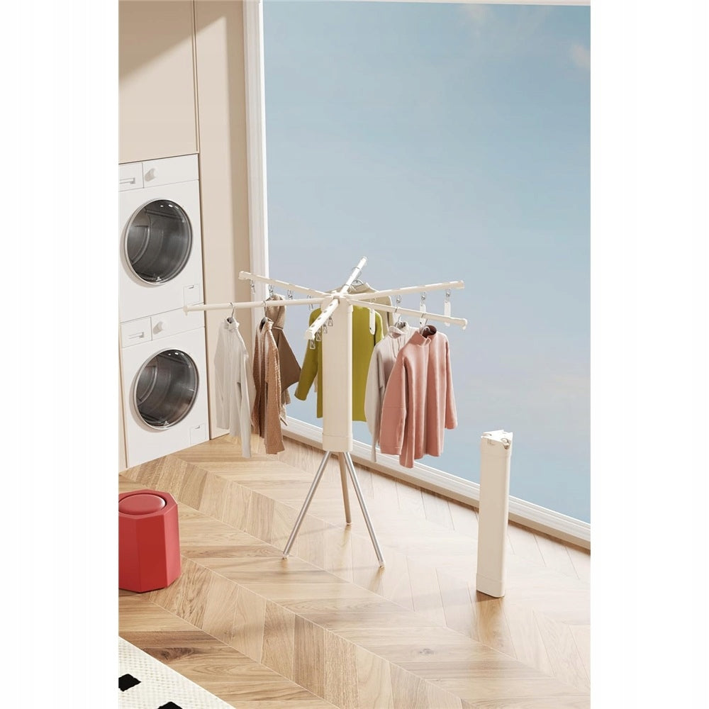 Triangular Portable Dying Racks Foldable Beige Hanger with Dying Clips Manufacturer code HSY260409022