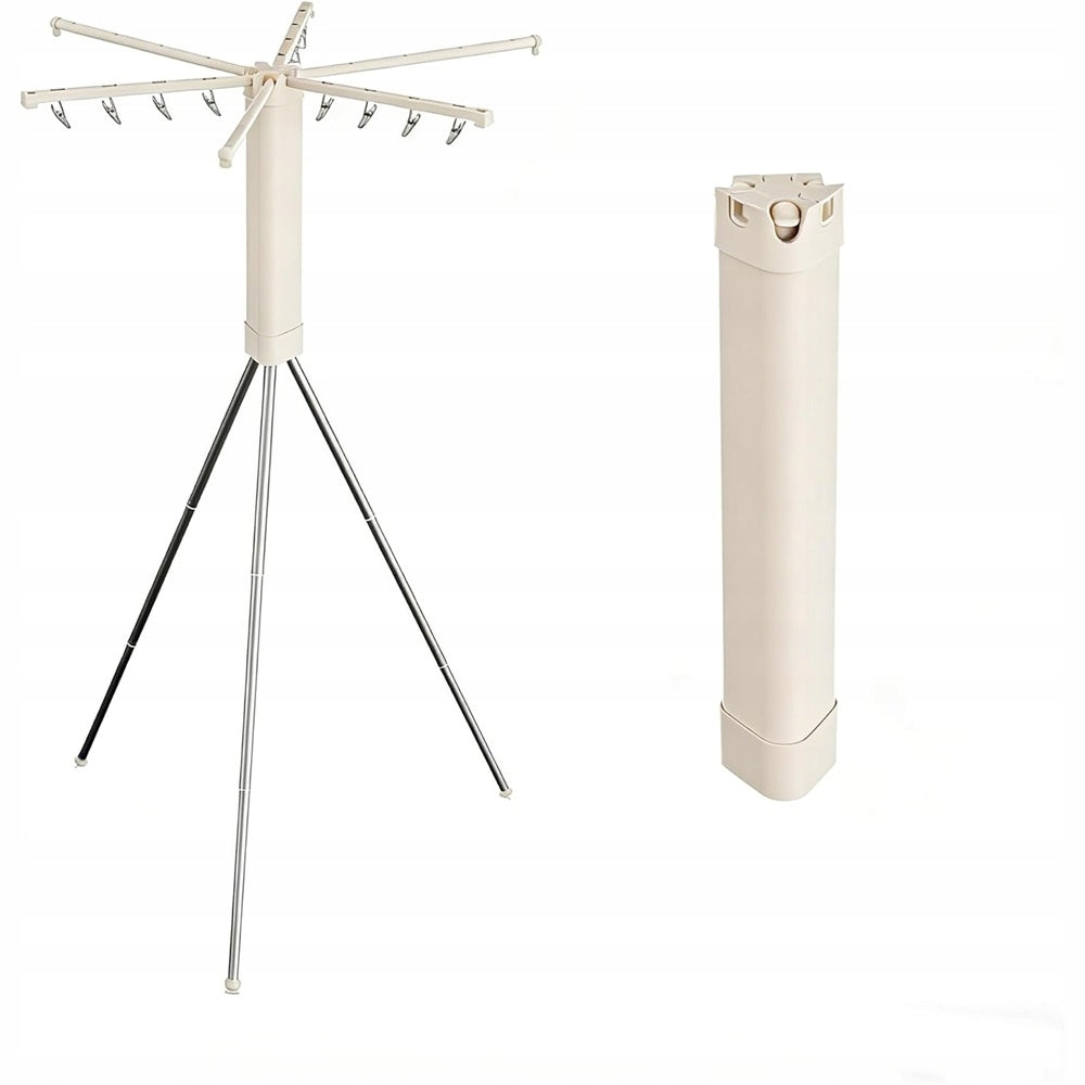 Triangular Portable Dying Racks Foldable Beige Hanger with Dying Clips