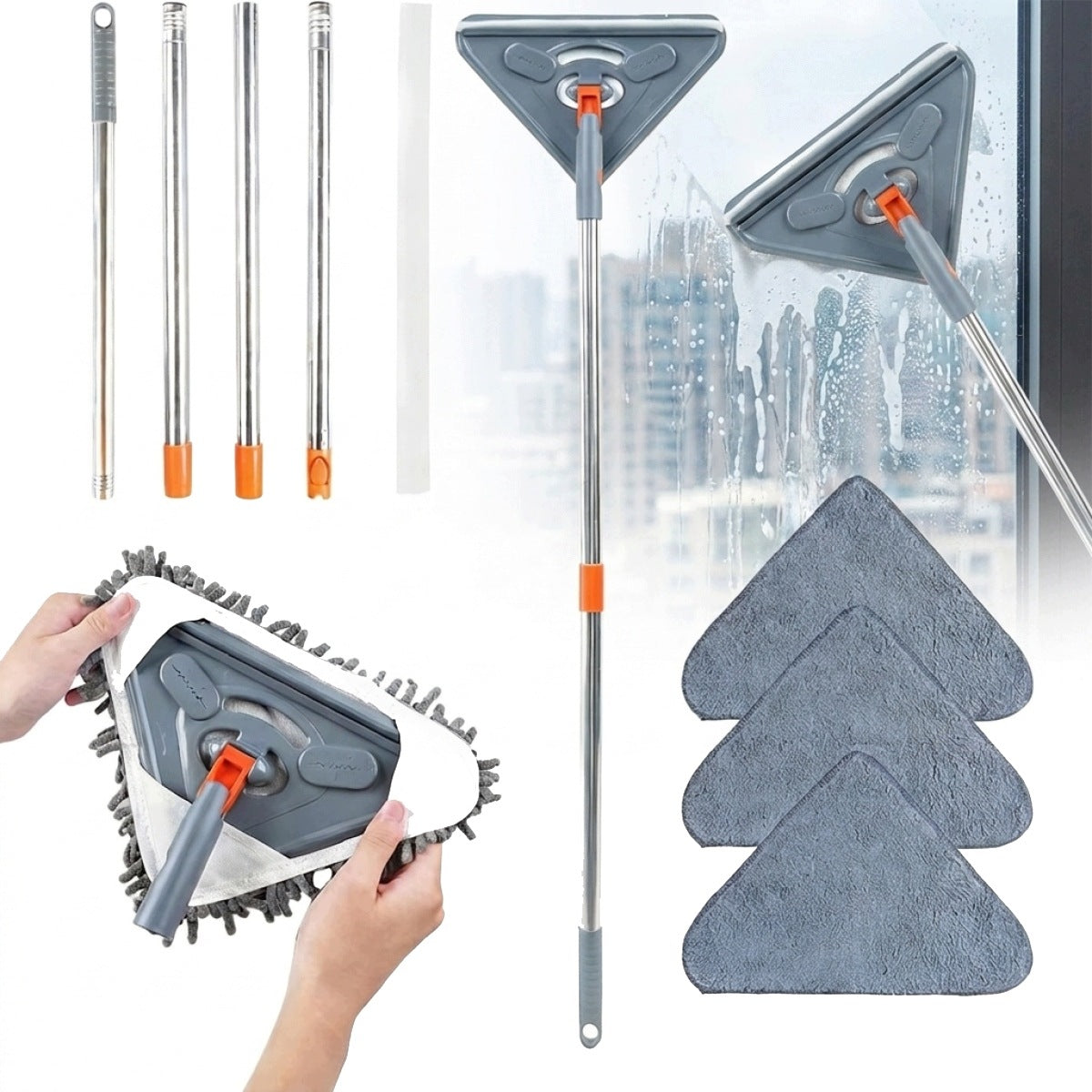 Triangular mop for cleaning ceilings, floors and windows Brand no brand