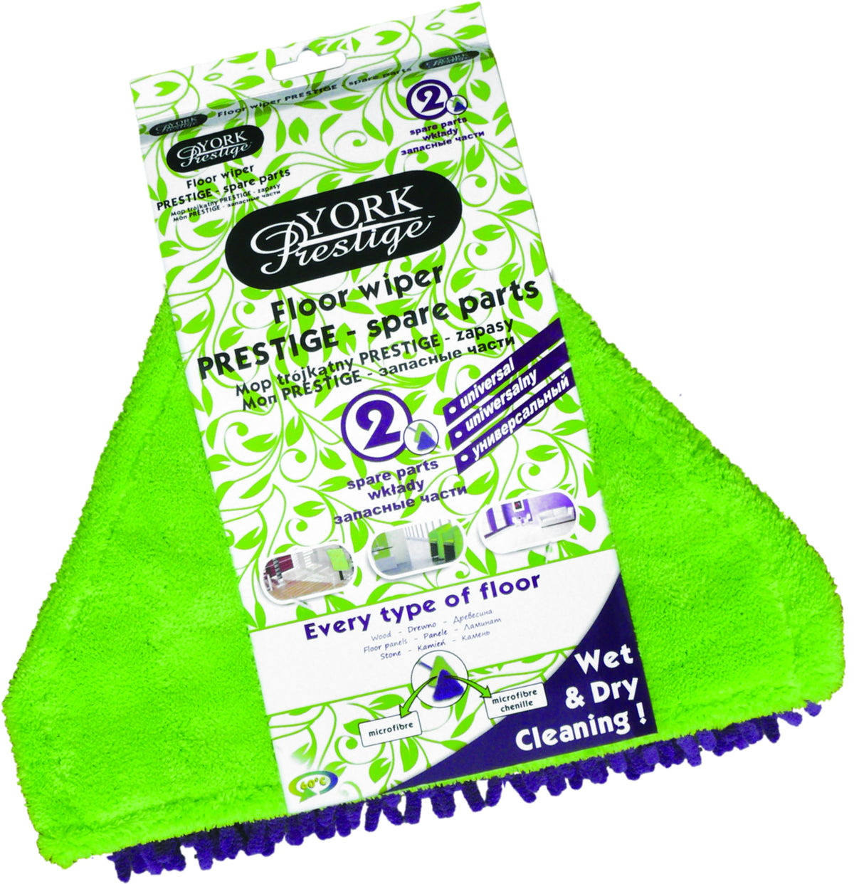 Triangular mop insert Stock Flat Microfiber x2 pcs 35cm Prestige York Manufacturer code 081380 Trójkątny