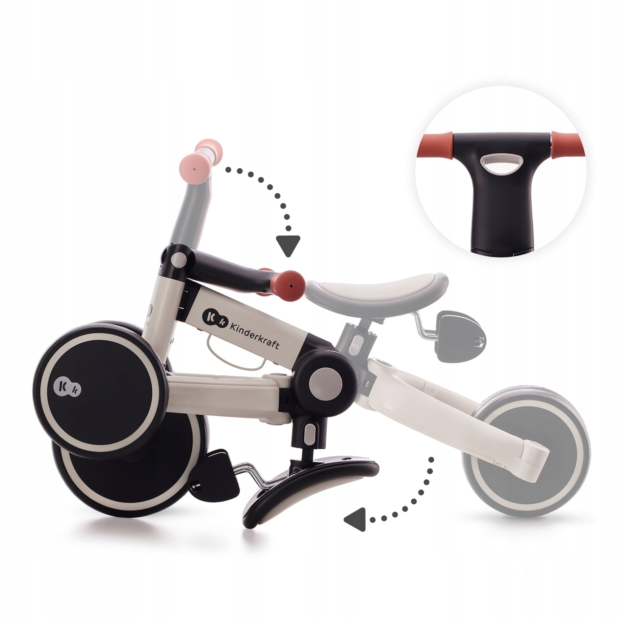 Tricycle 3in1 Kinderkraft 4Trike Ride-On Cross-Country Grey Model 4TRIKE