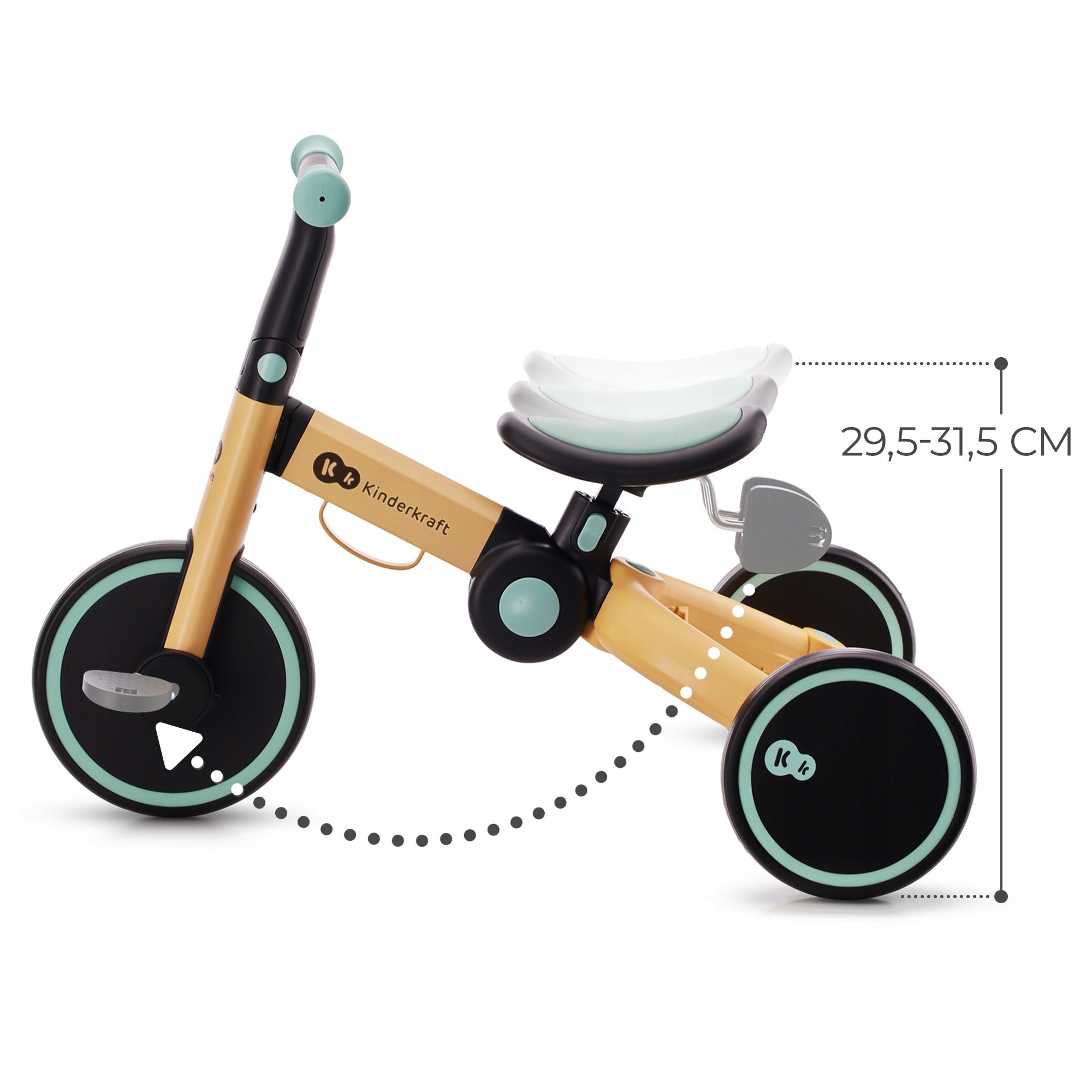 Tricycle 3in1 Kinderkraft 4Trike Ride-On Cross-Country Yellow Color blue
