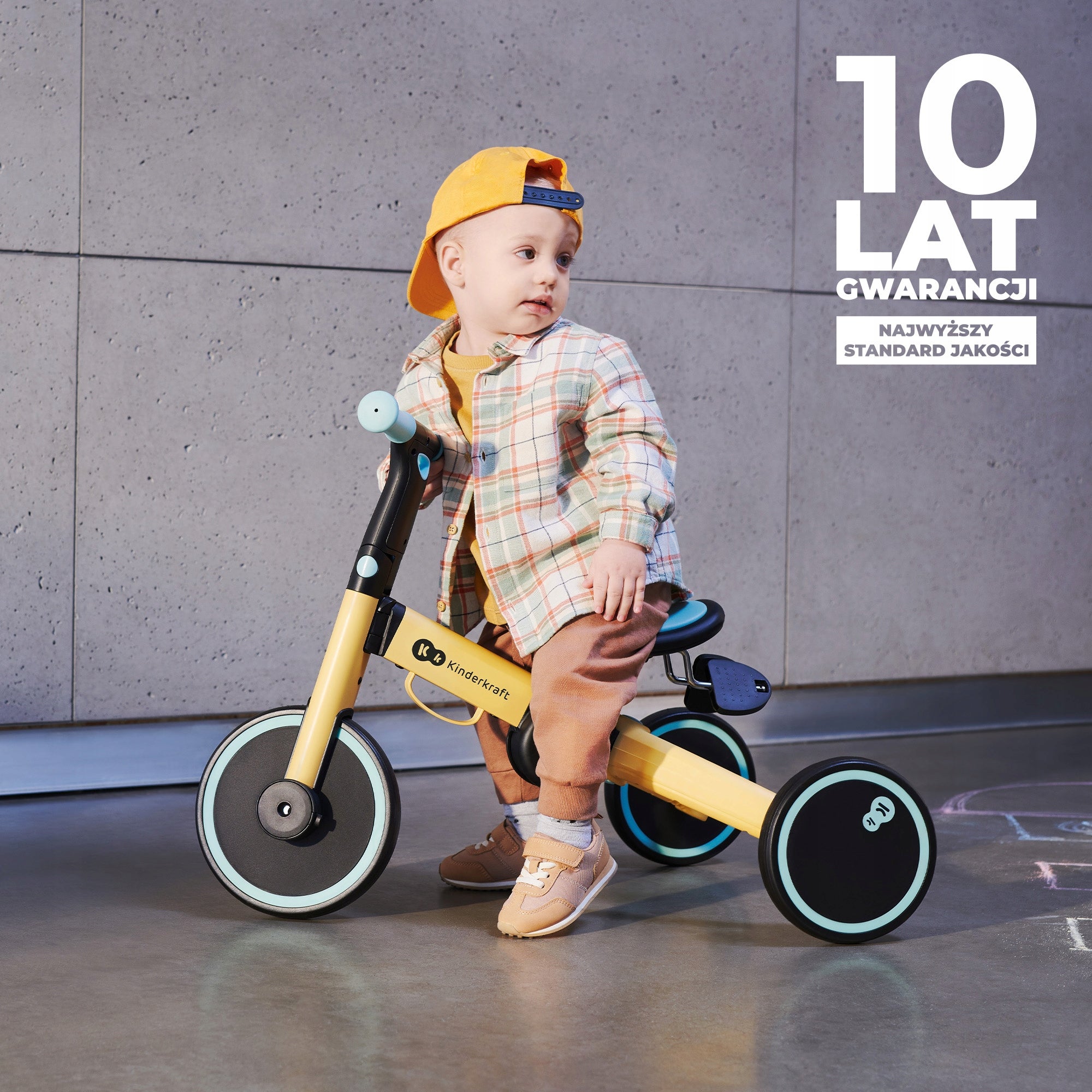 Tricycle 3in1 Kinderkraft 4Trike Ride-On Cross-Country Yellow Packaging status original